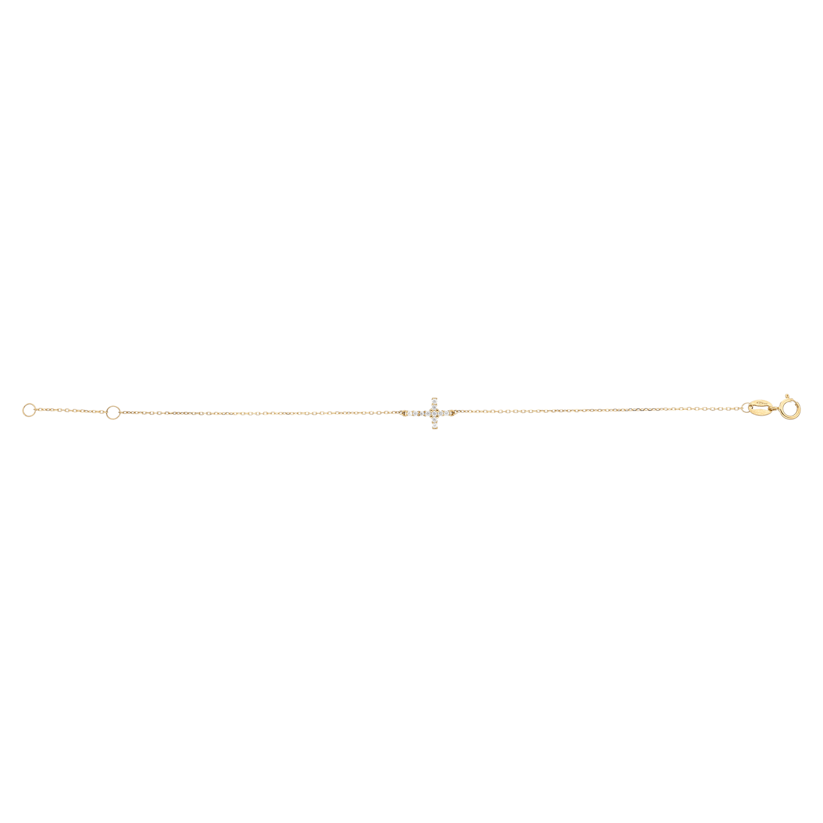 Bracelet Forçat Croix Oxyde de Zirconium 17 plus 2 centimètres