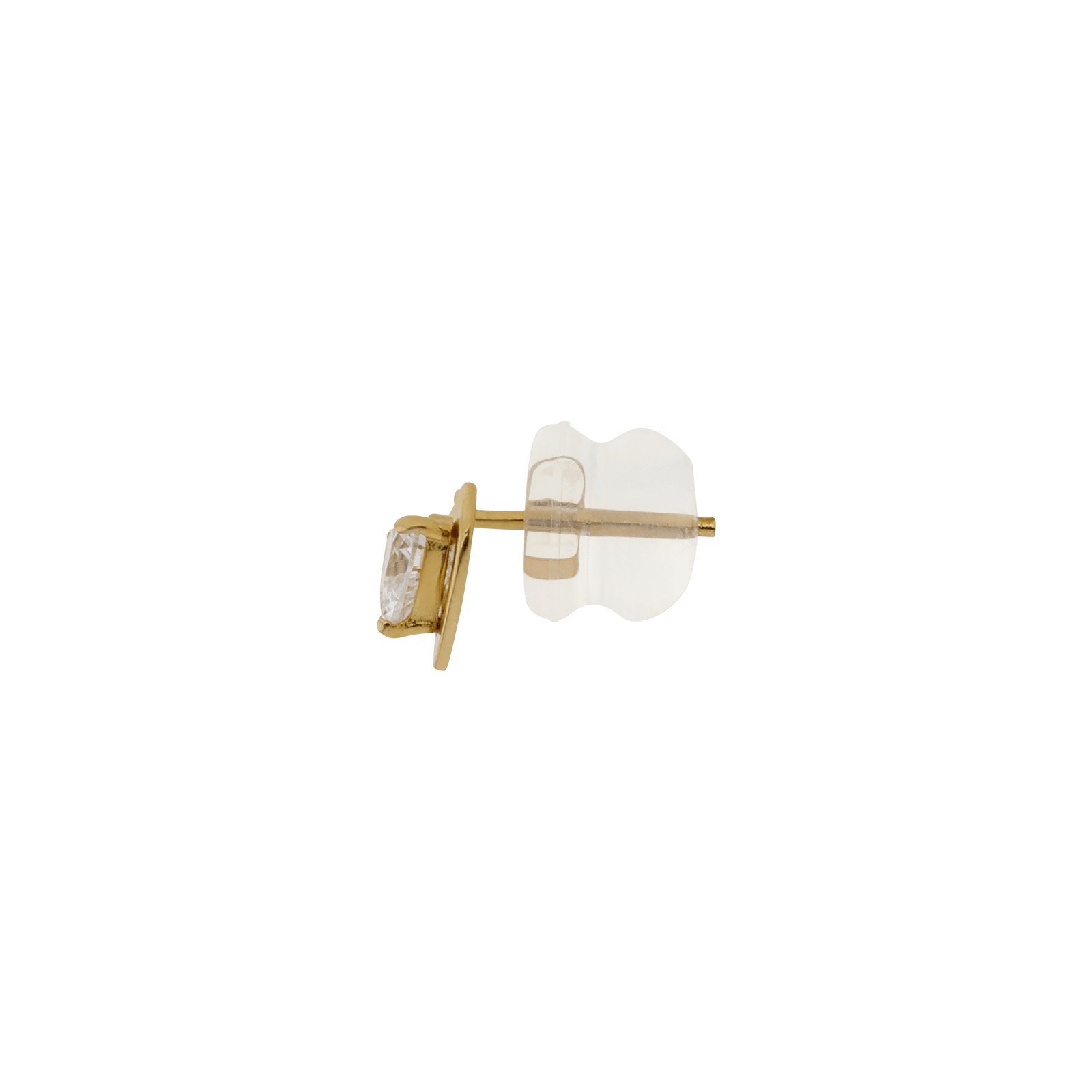 Boucles d'Oreilles puce coeur Oxyde de Zirconium Or Jaune