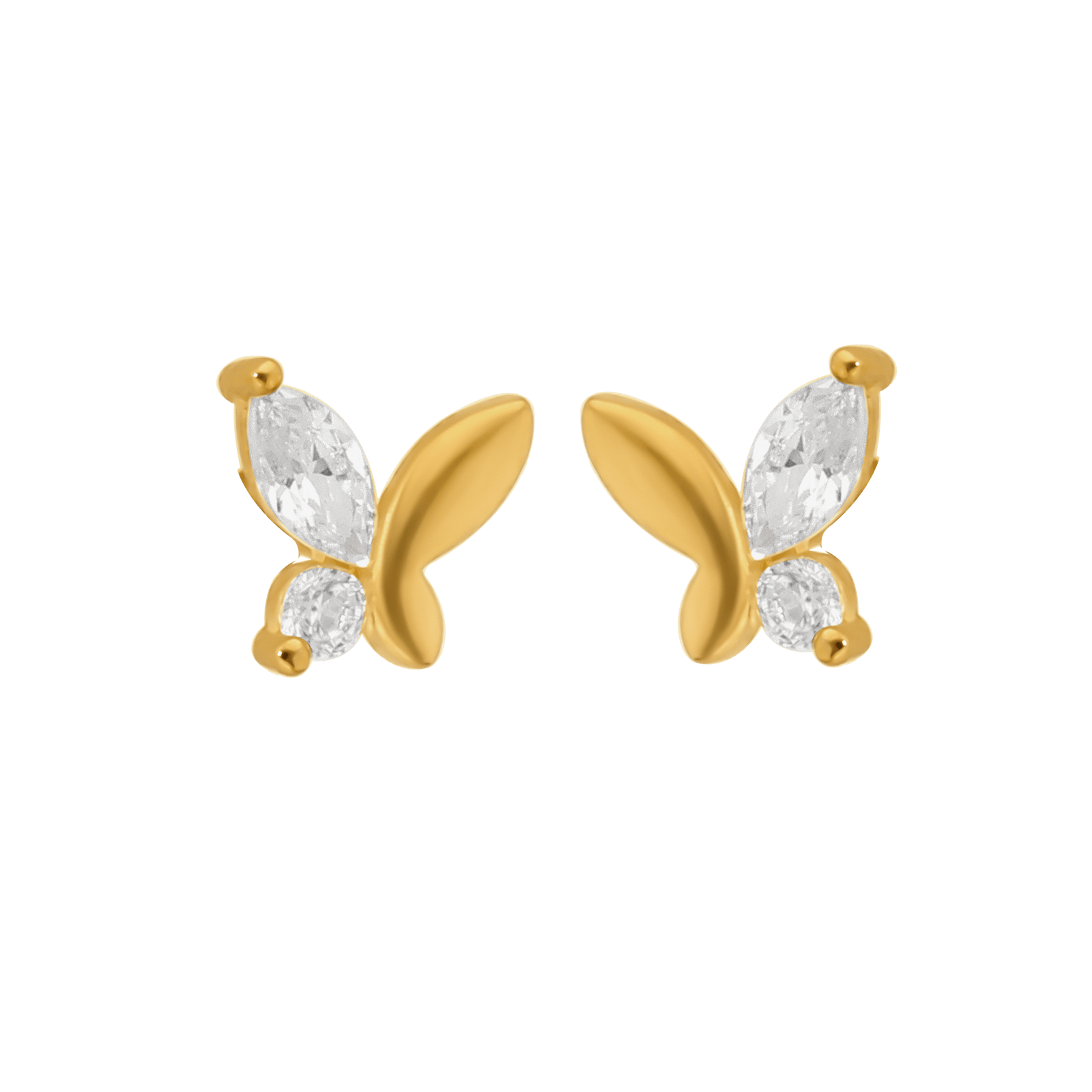 Boucles d'Oreilles puce papillon Oxyde de Zirconium Enfant