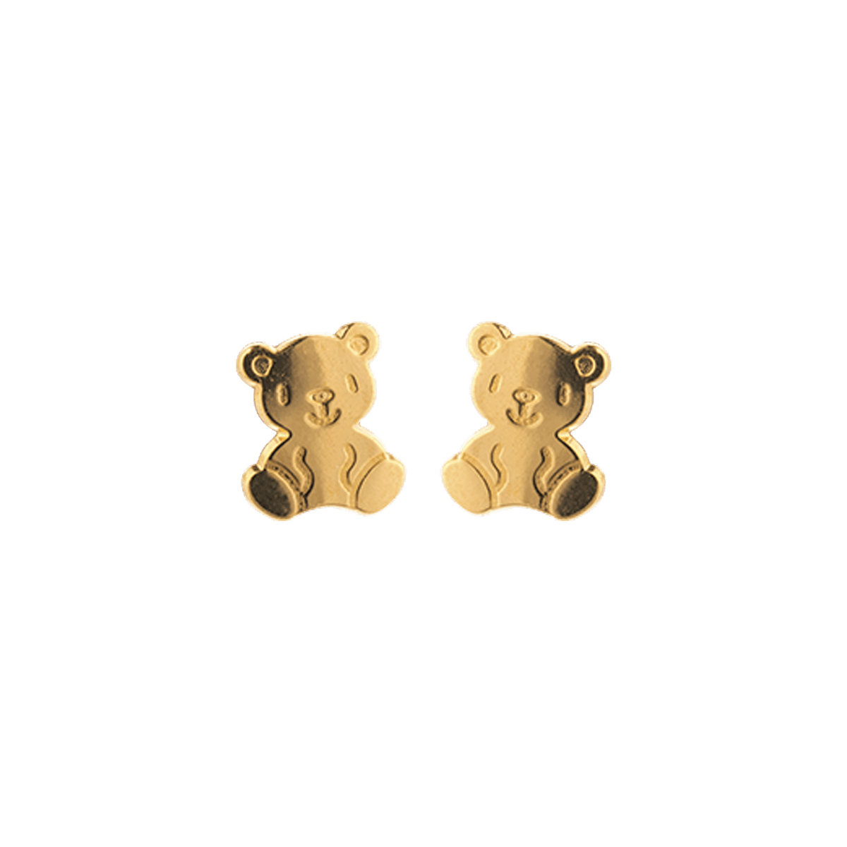 Boucles D'oreilles Ourson 4*5mm Or 750 Fermeture Vis