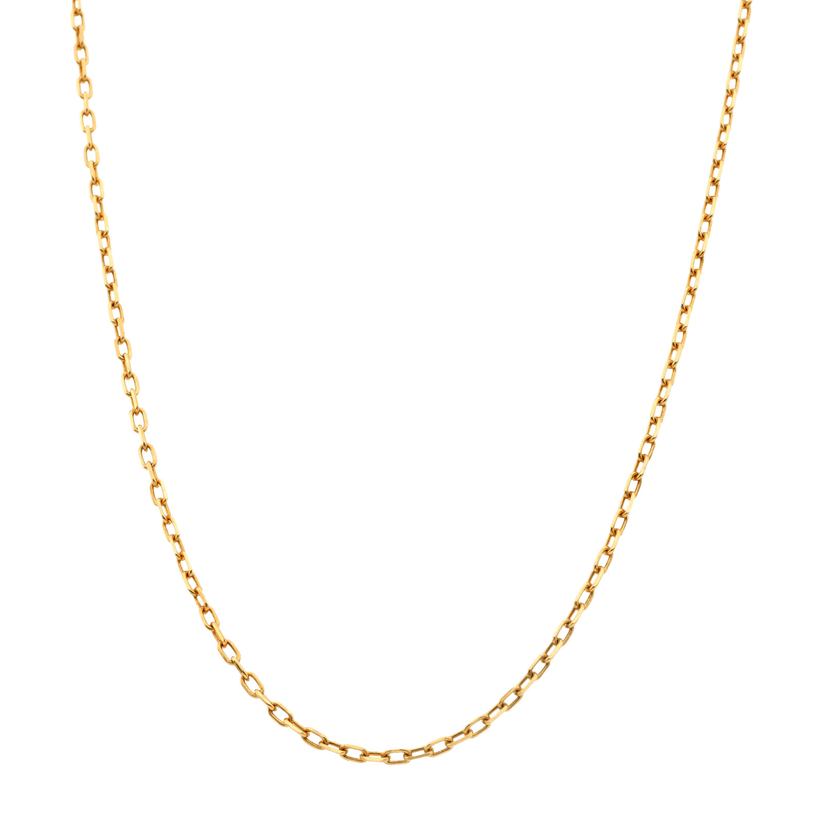 Collier Chaîne Maille Forçat Diamanté 1.3mm 45cm Or375