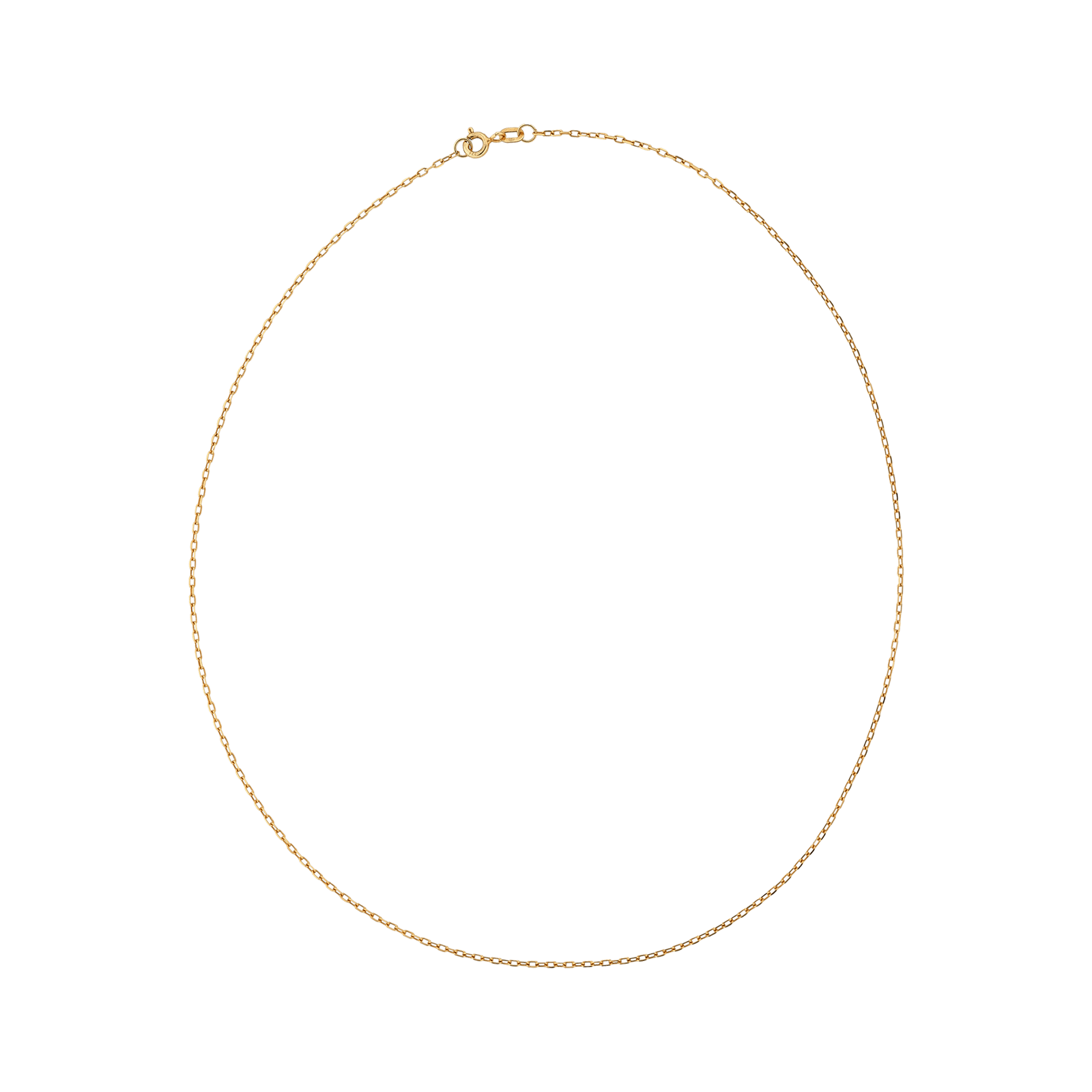 Collier Chaîne Maille Forçat Diamanté 1.3mm 45cm Or375