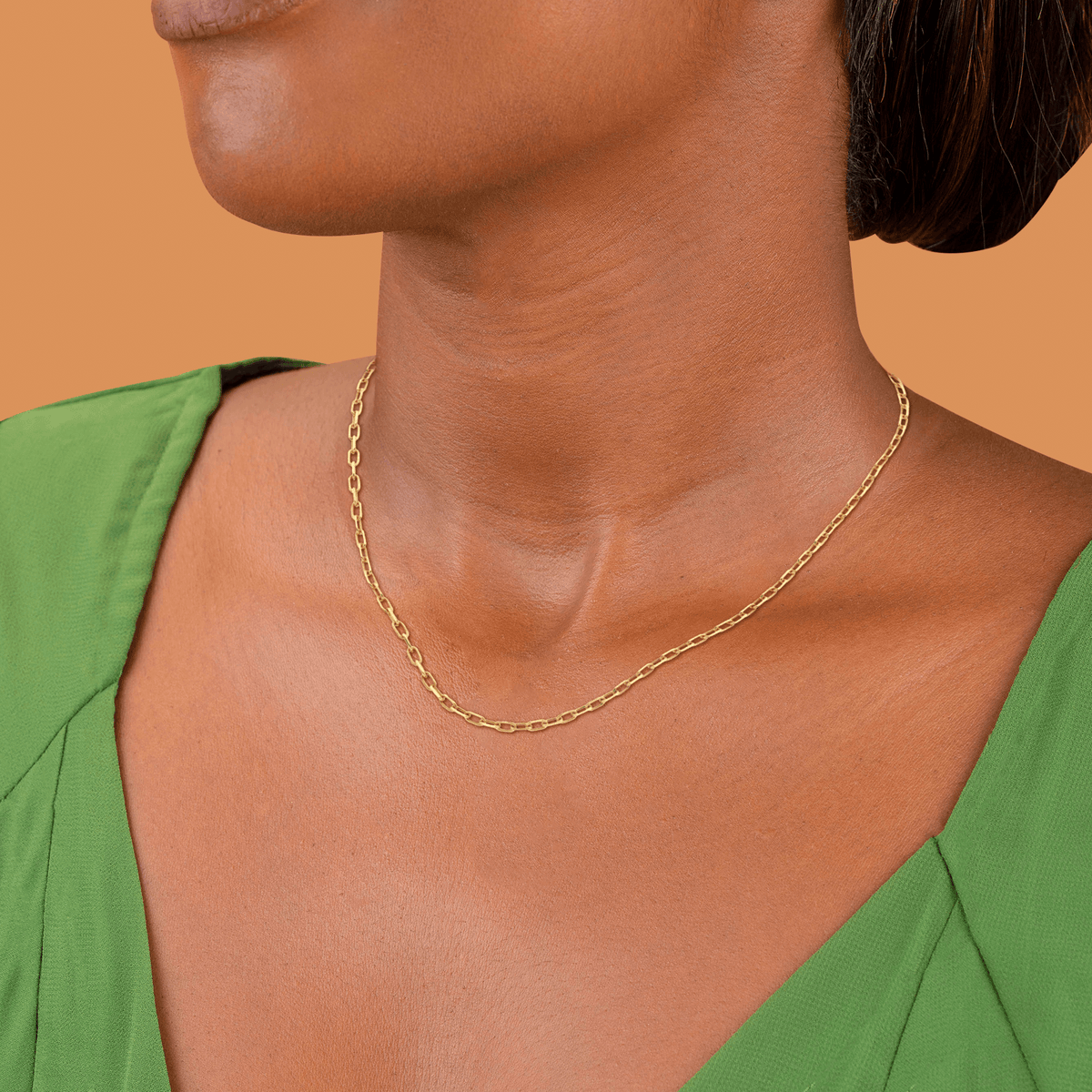 Collier Chaîne Or 375 Maille Forçat Diamanté Allégé 1.3mm 45cm