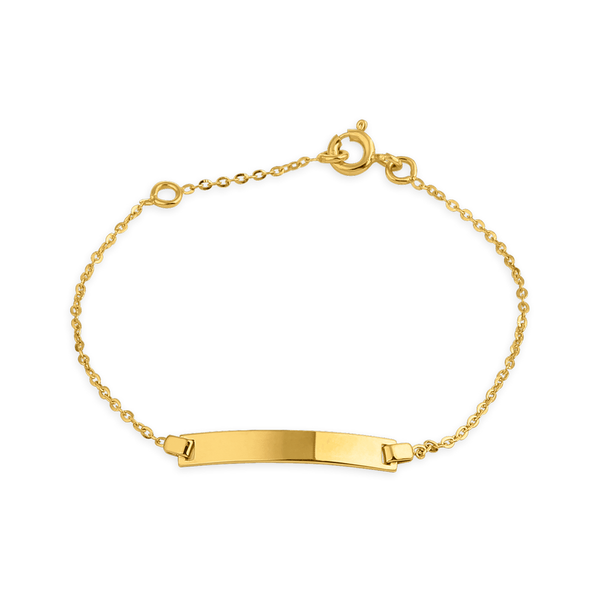 Bracelet Identité Or 375 Maille Forçat Miroir 1.1mm 12 à 14cm