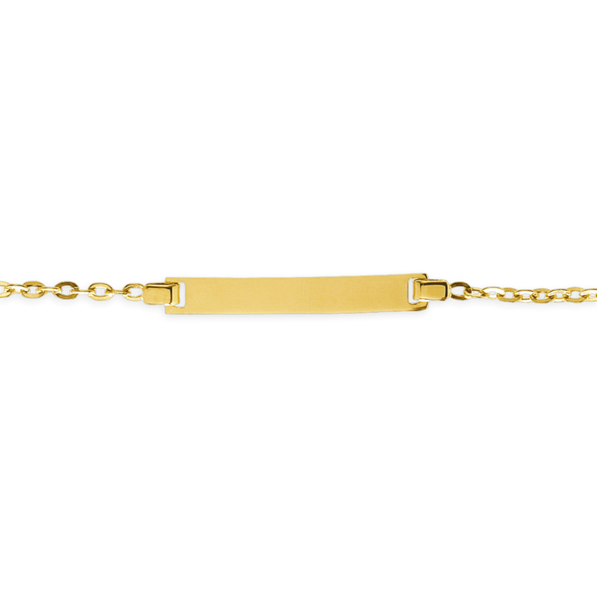 Bracelet Identité Or 375 Maille Forçat Miroir 1.1mm 12 à 14cm