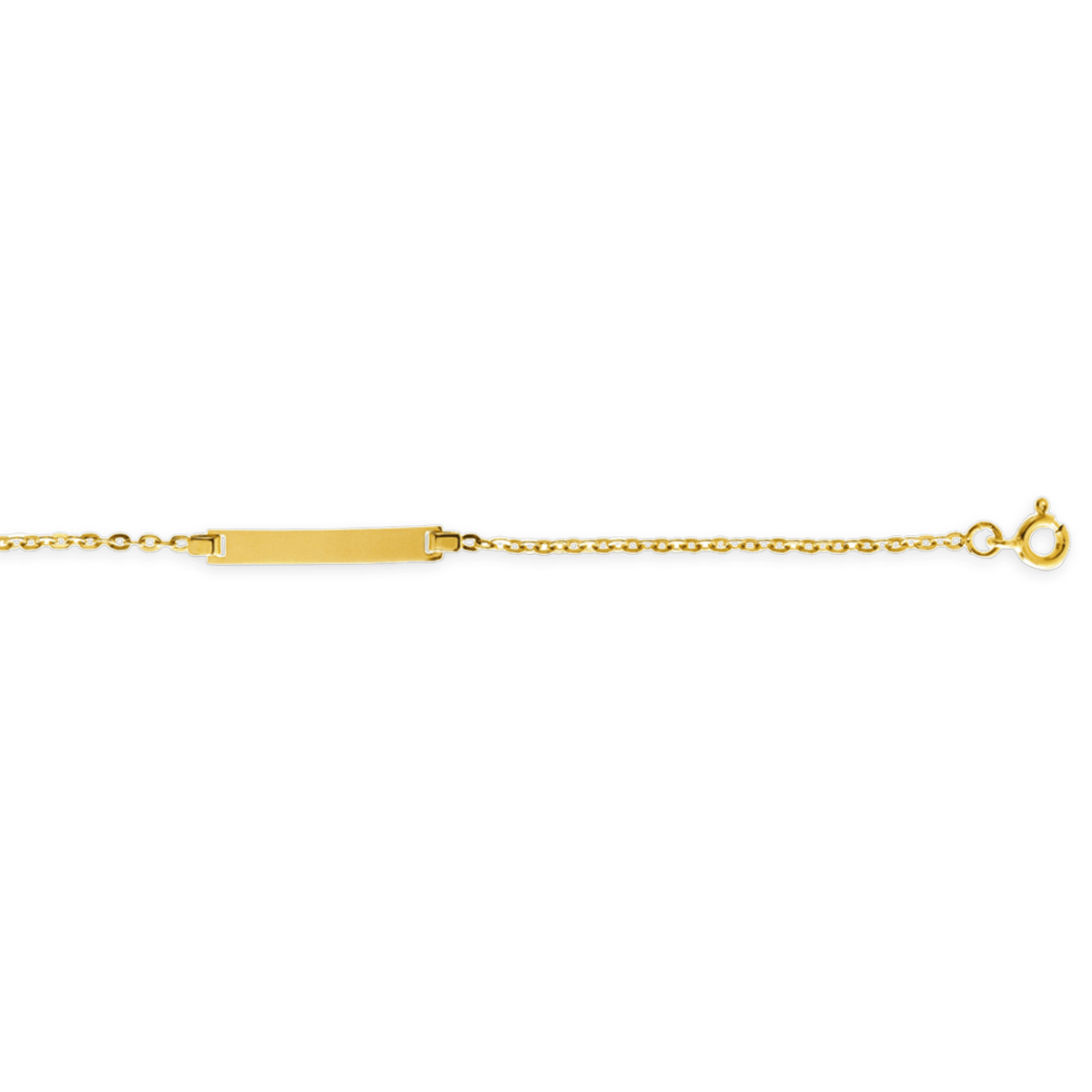 Bracelet Identité Or 375 Maille Forçat Miroir 1.1mm 12 à 14cm