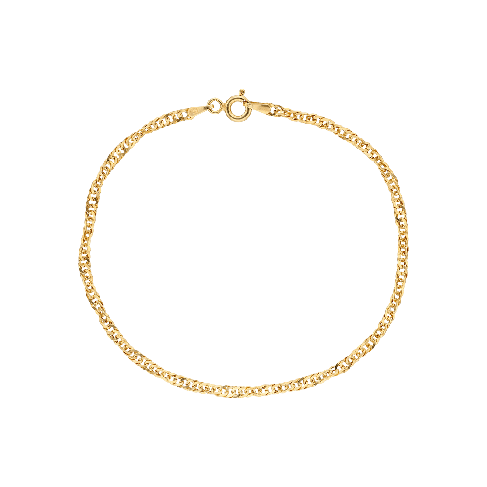 Bracelet singapour or creux 2.3mm 18cm