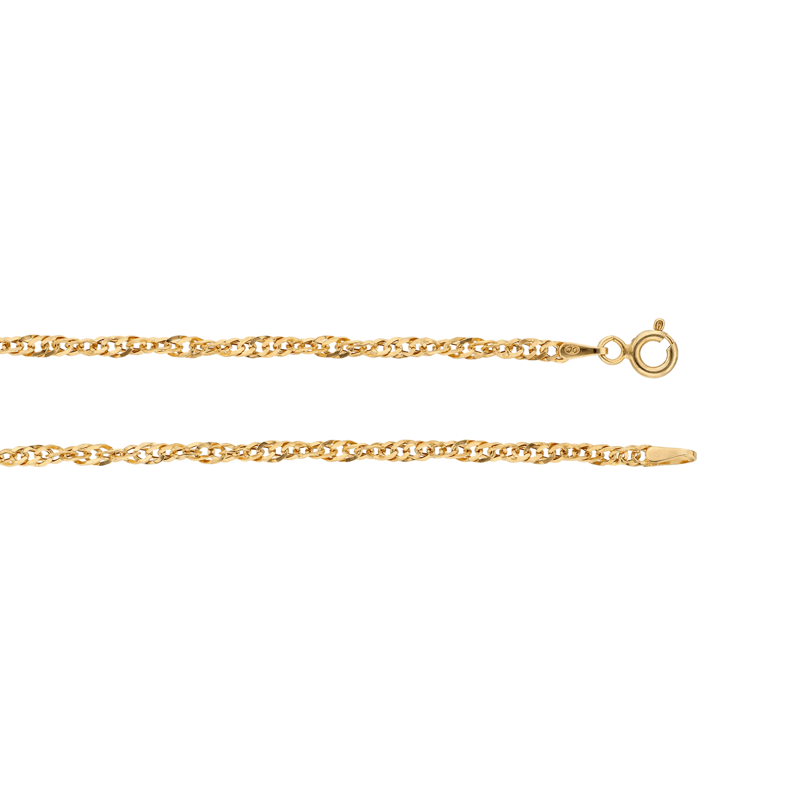 Bracelet singapour or creux 2.3mm 18cm
