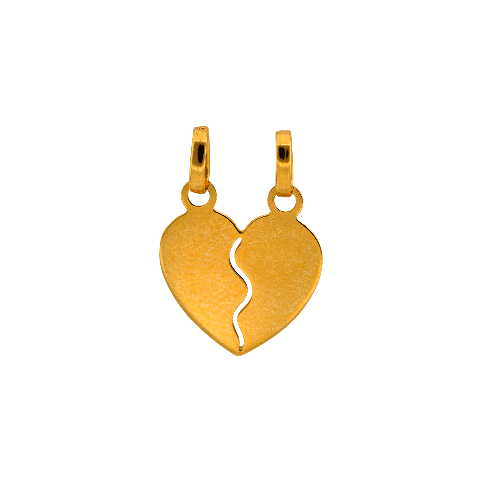 pendentif coeur brisé or 375