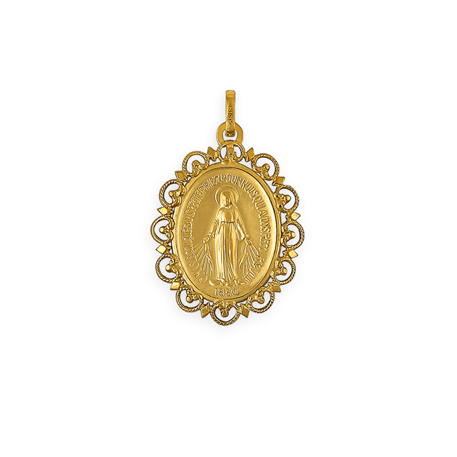 Médaille Or375 Vierge Miraculeuse avec bélière