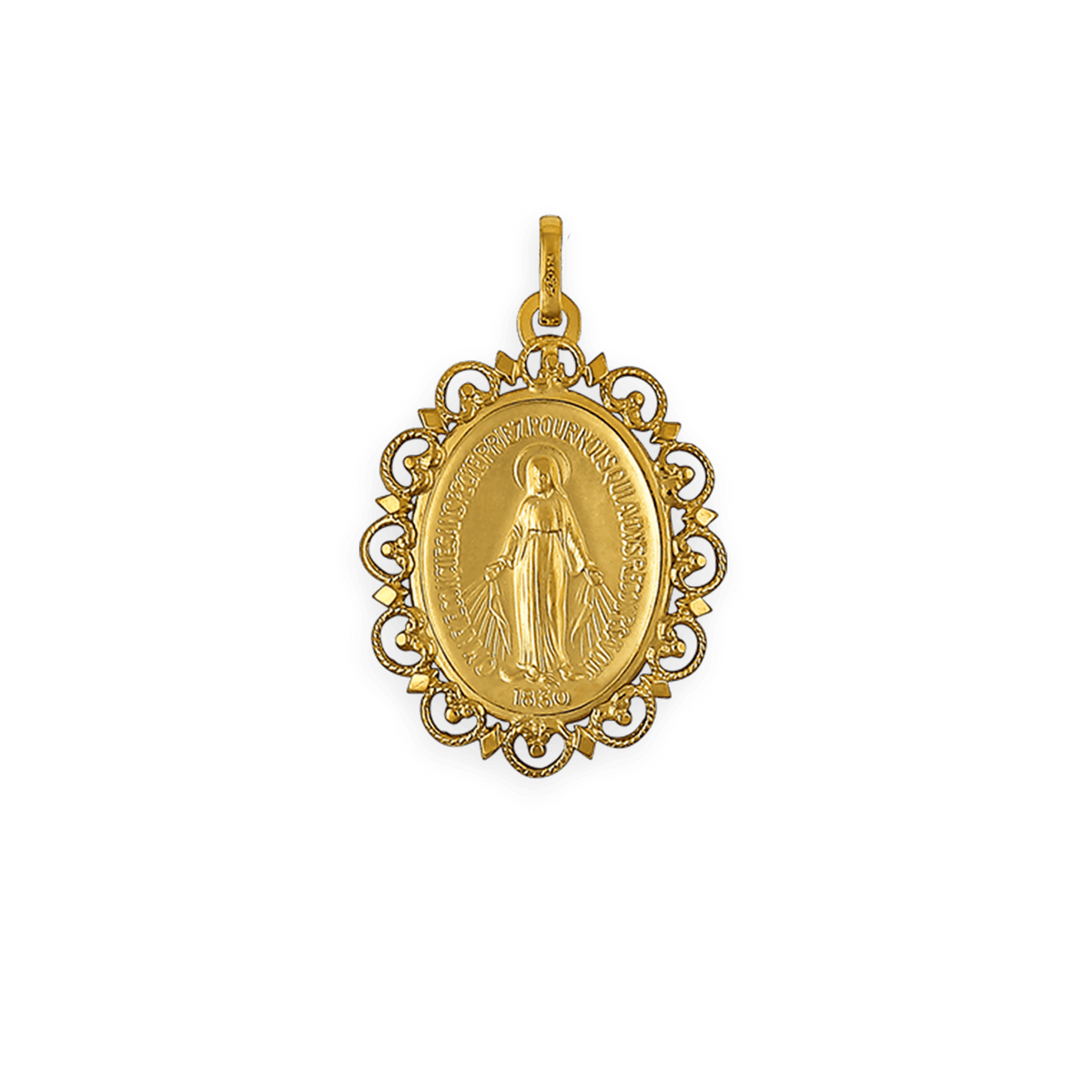 Médaille Or 375 Vierge Miraculeuse 20*30mm Avec Bélière