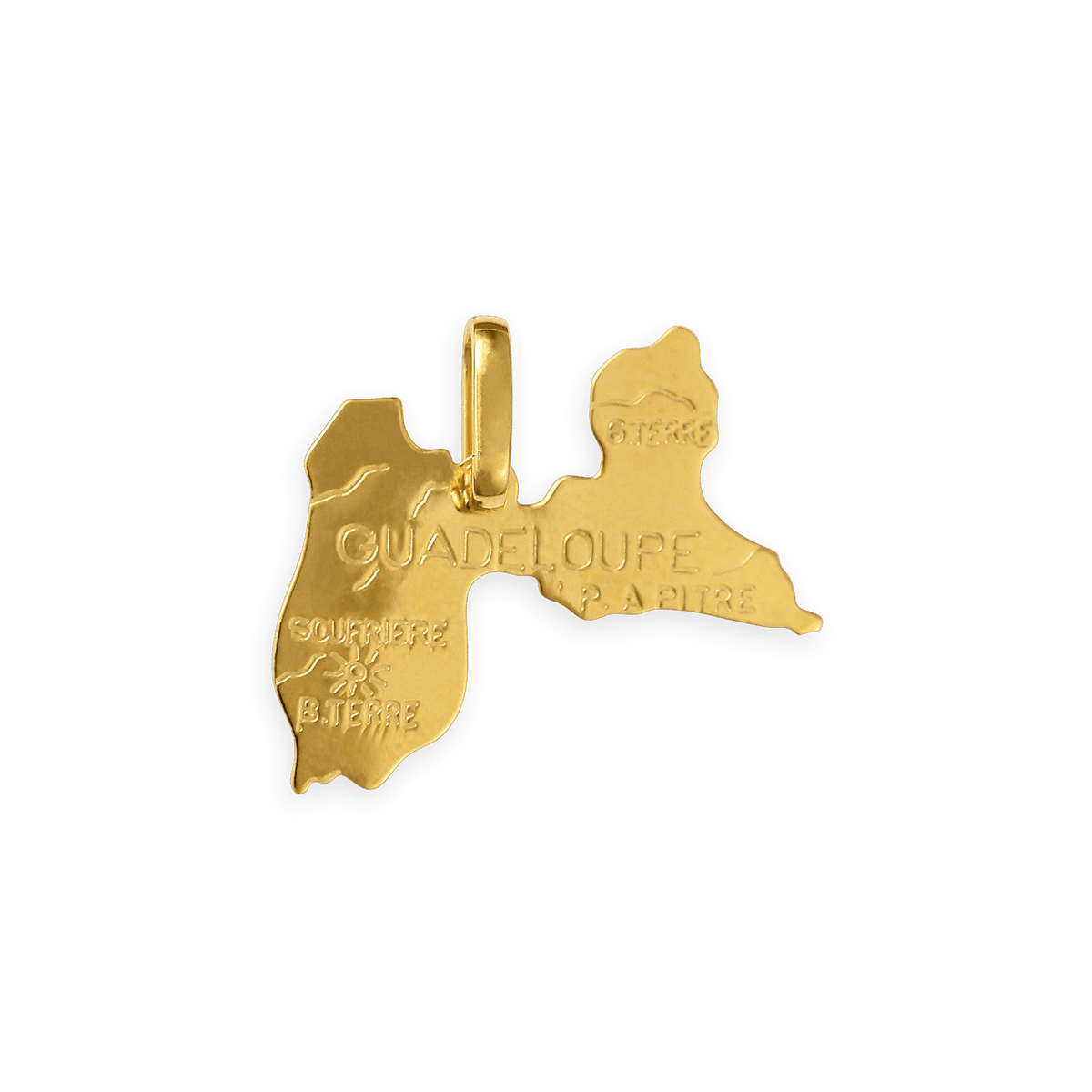Pendentif Or 375 Carte Guadeloupe 17*15mm Avec Bélière