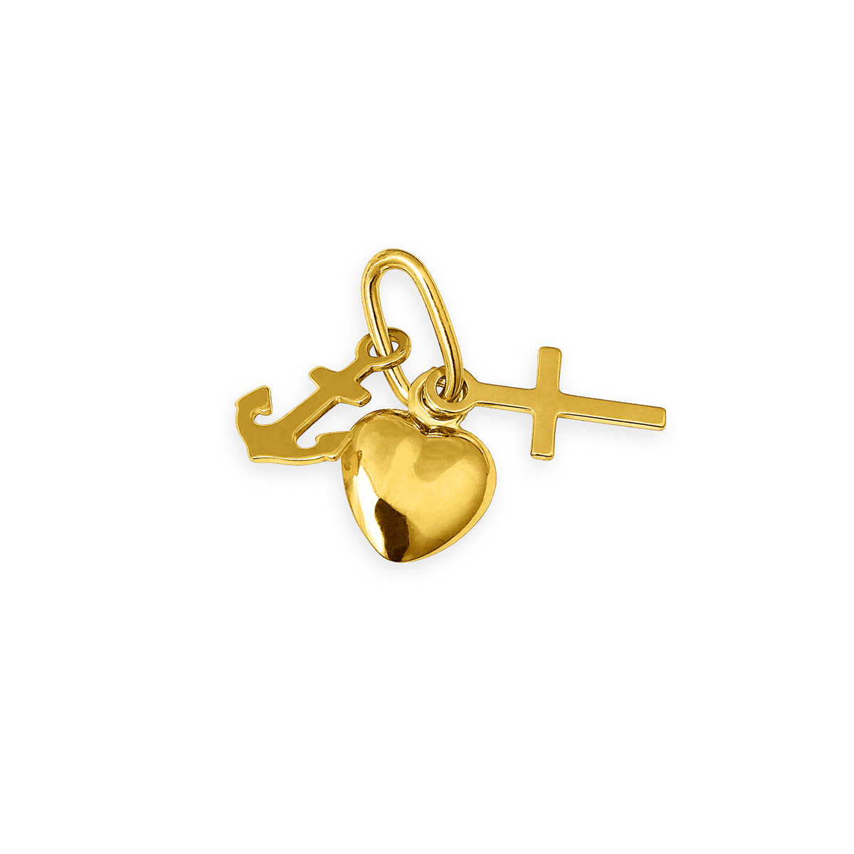 Pendentif Or 375 3 Vertus Moyen Modèle 20mm Avec Bélière