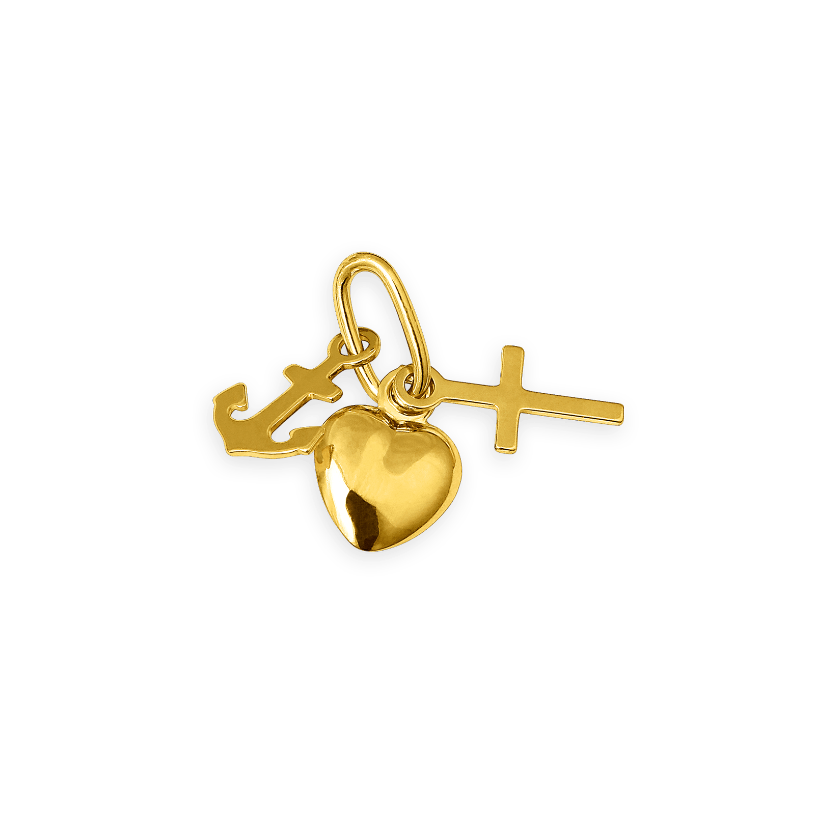 Pendentif Or375 3 Vertus Grand Modèle avec bélière
