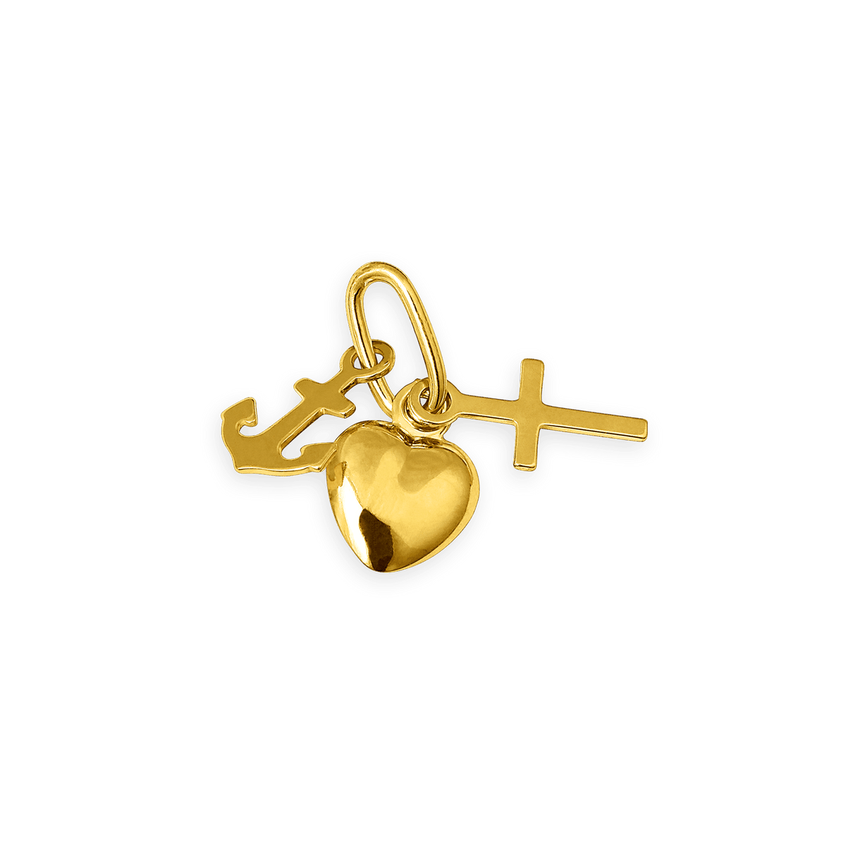 Pendentif Or 375 3 Vertus Grand Modèle 25mm Avec Bélière