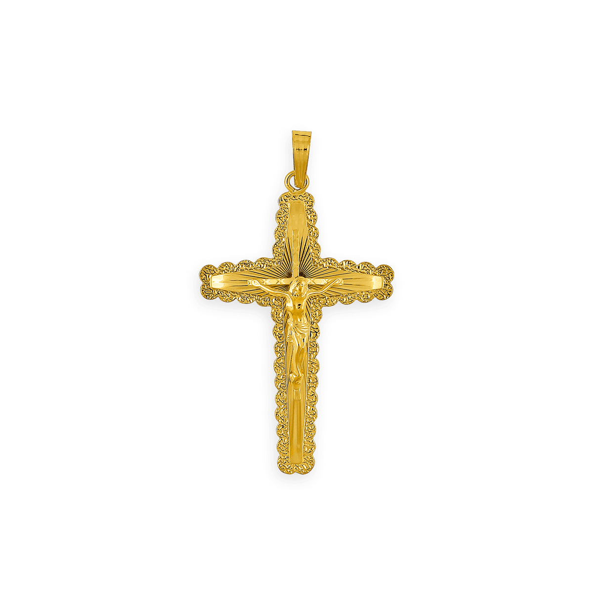 Croix Christ Or 375 27.5*49mm Avec Bélière