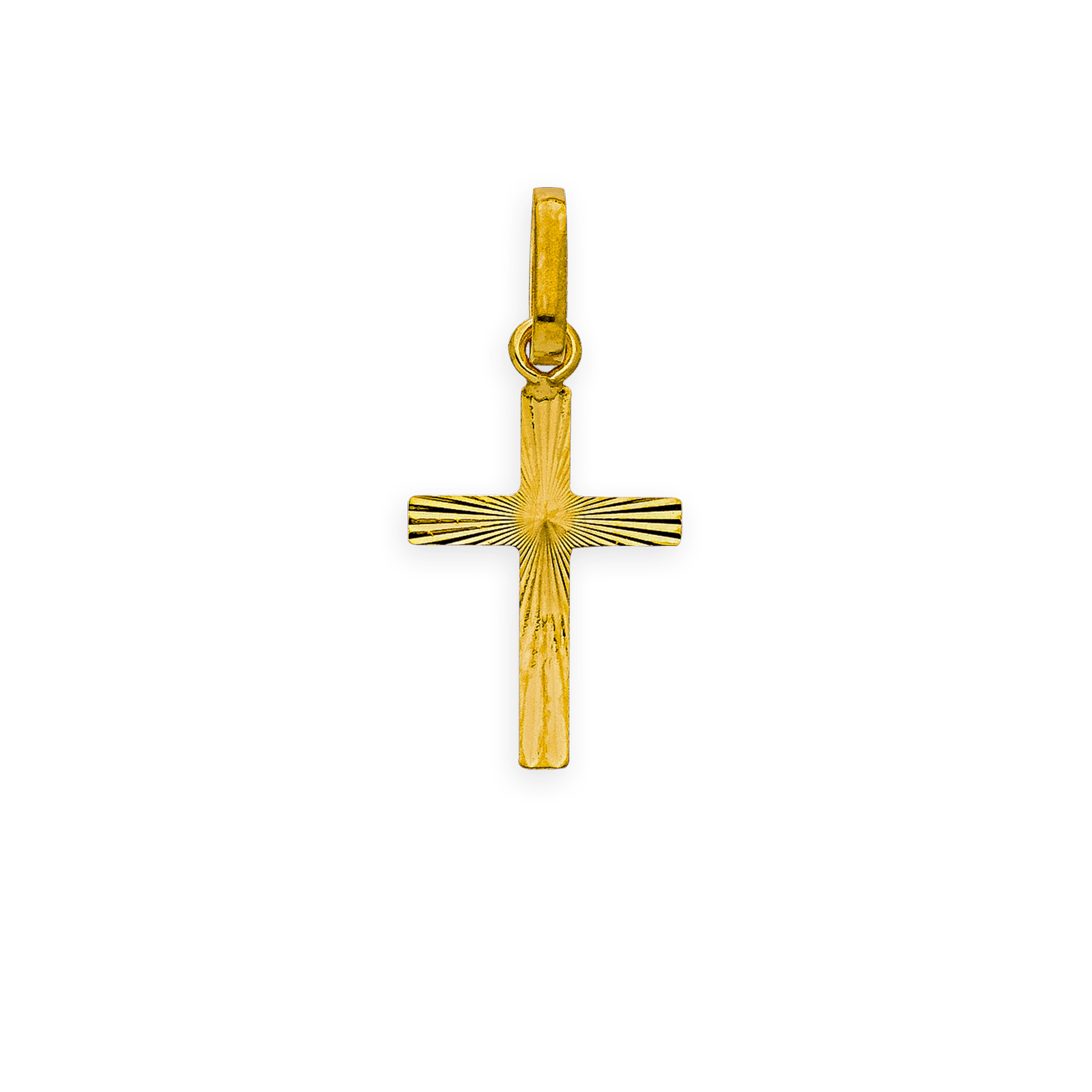 Croix Or375 Striée avec bélière