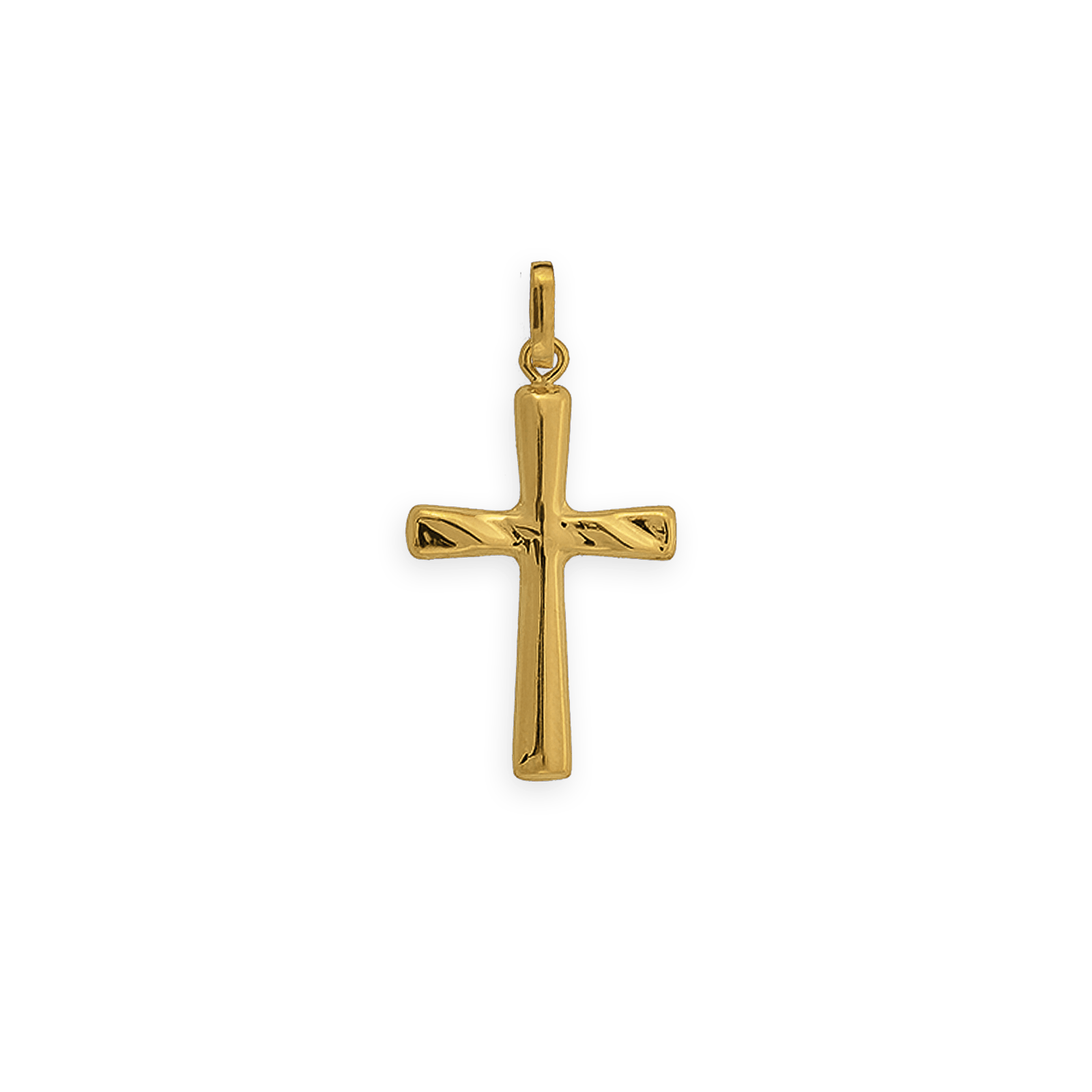 Croix Or375 Striée avec bélière
