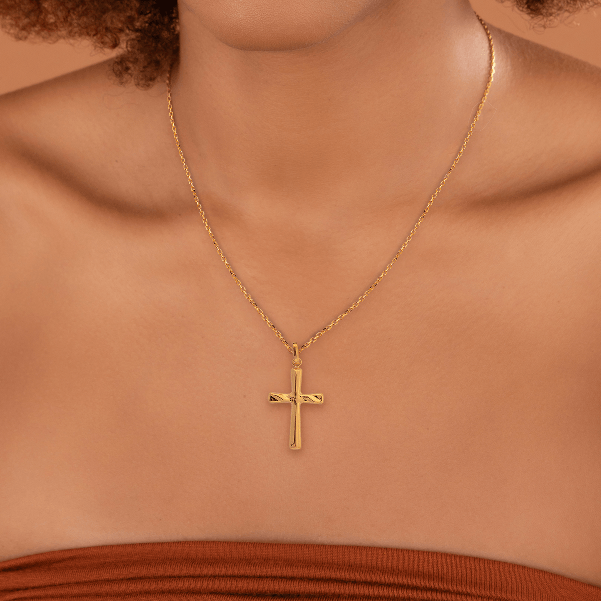 Croix Or 375 Fantaisie 15*29mm Avec Bélière