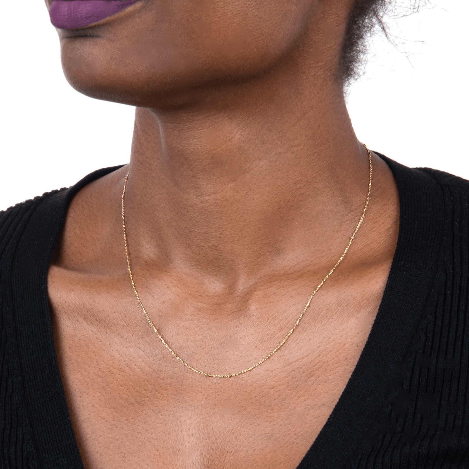 Collier chaîne or fantaisie et boules or