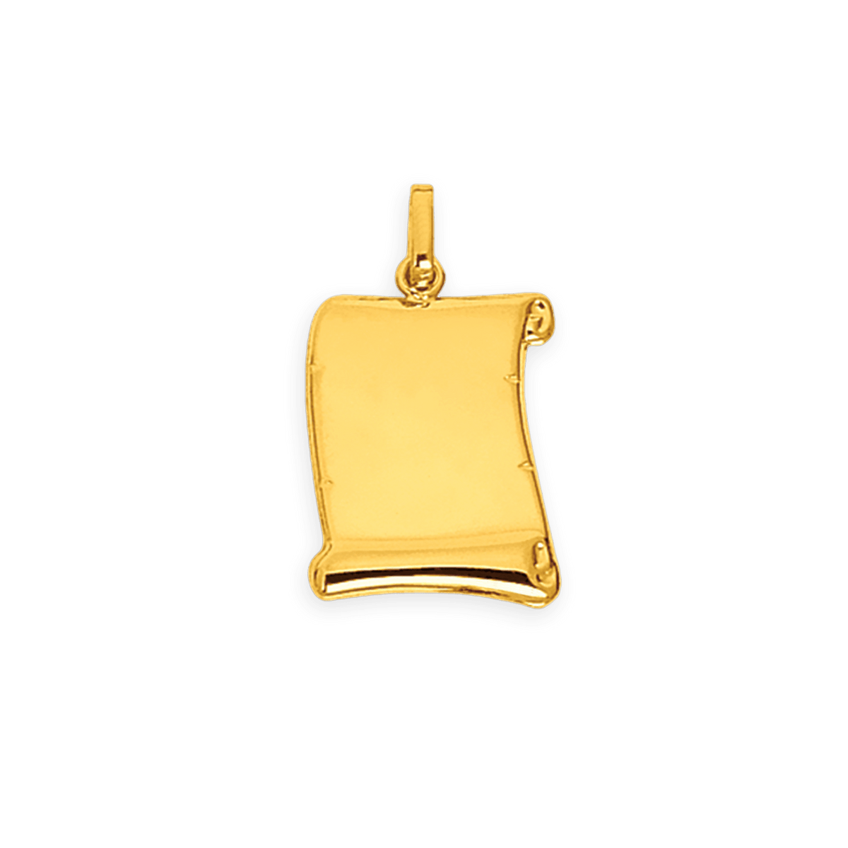Pendentif Or 375 Parchemin 14*22mm Avec Bélière