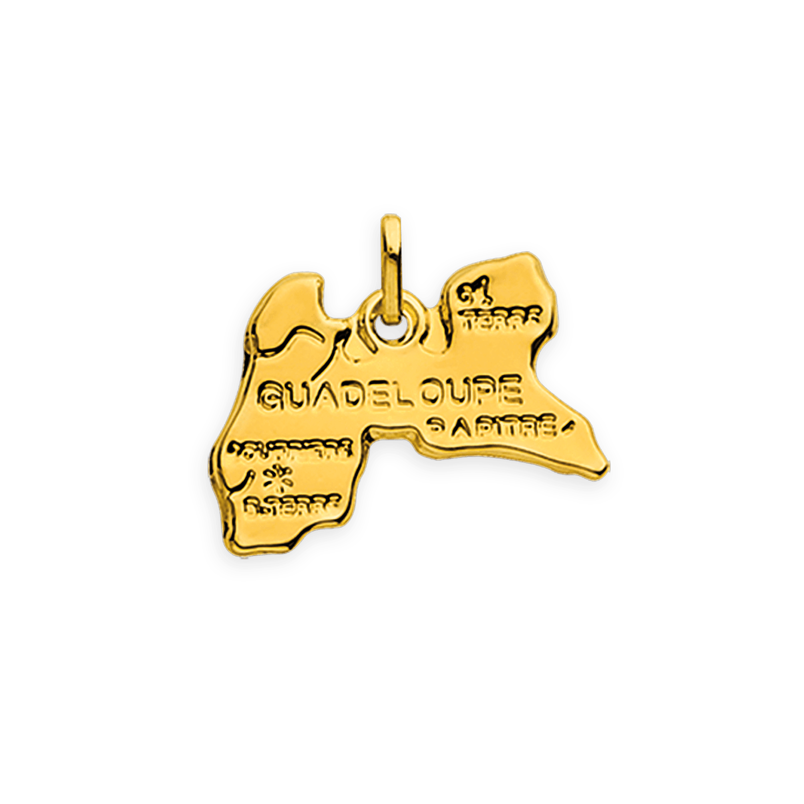 Pendentif Or375 Carte Guadeloupe avec bélière