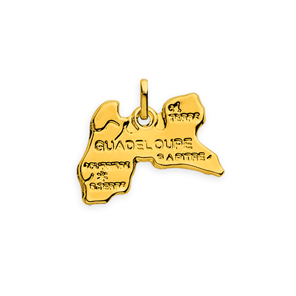 Pendentif Or 375 Carte Guadeloupe 18*16mm Avec Bélière