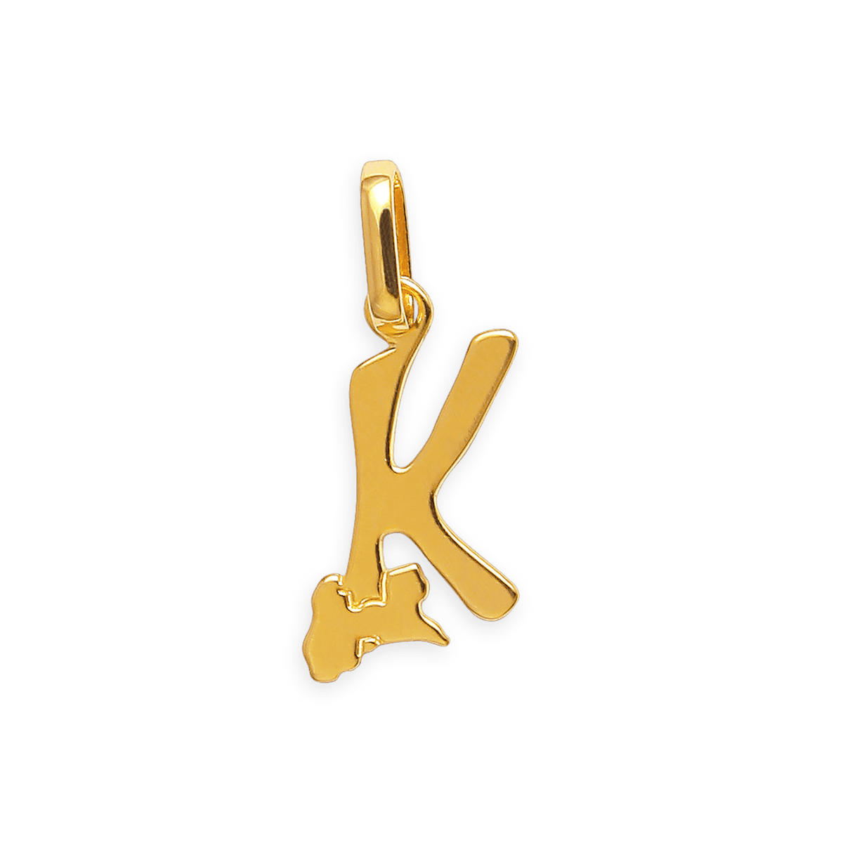 Pendentif Or 375 Initiale K Carte Guadeloupe 10*19mm