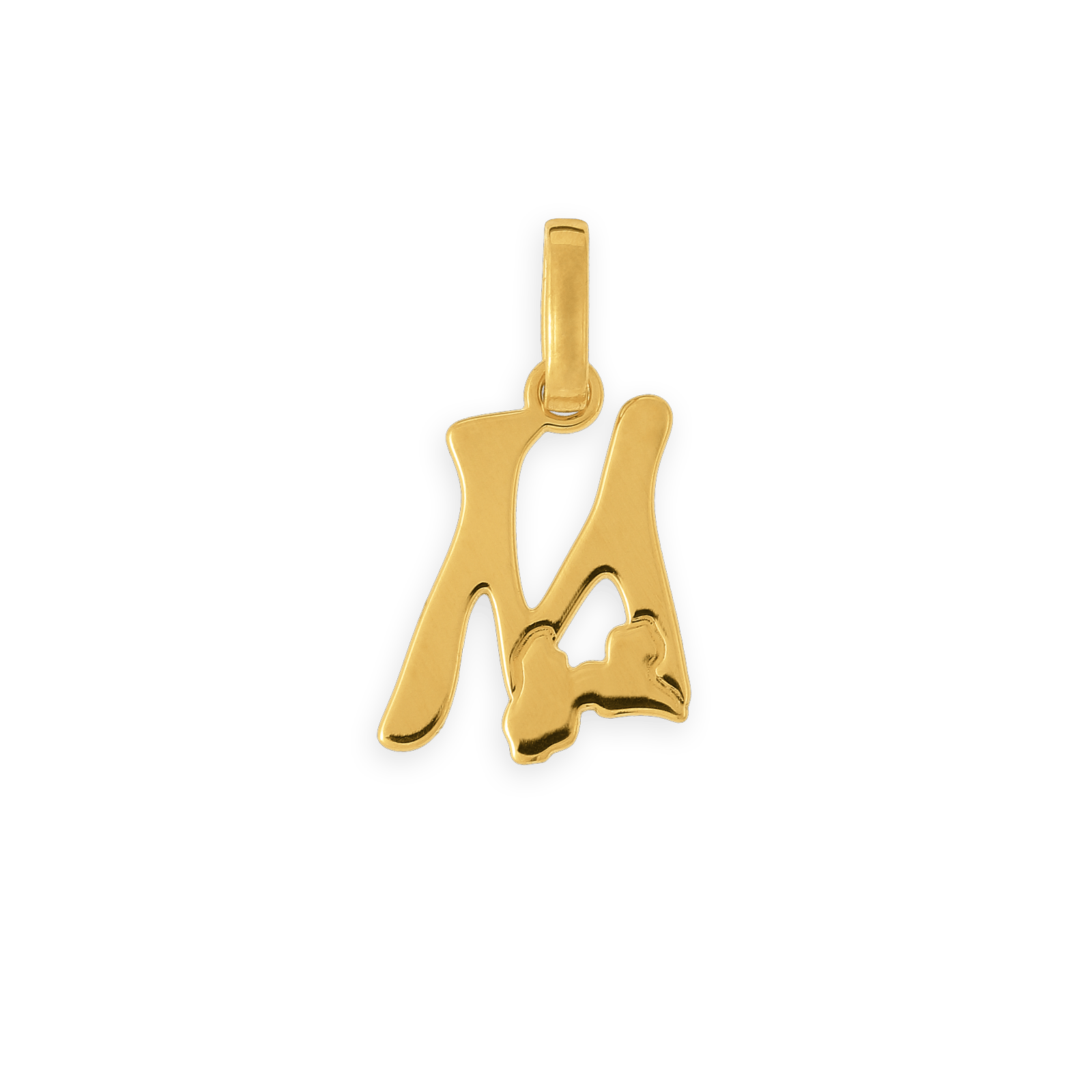 Pendentif Or375 Initiale M Carte Guadeloupe avec bélière