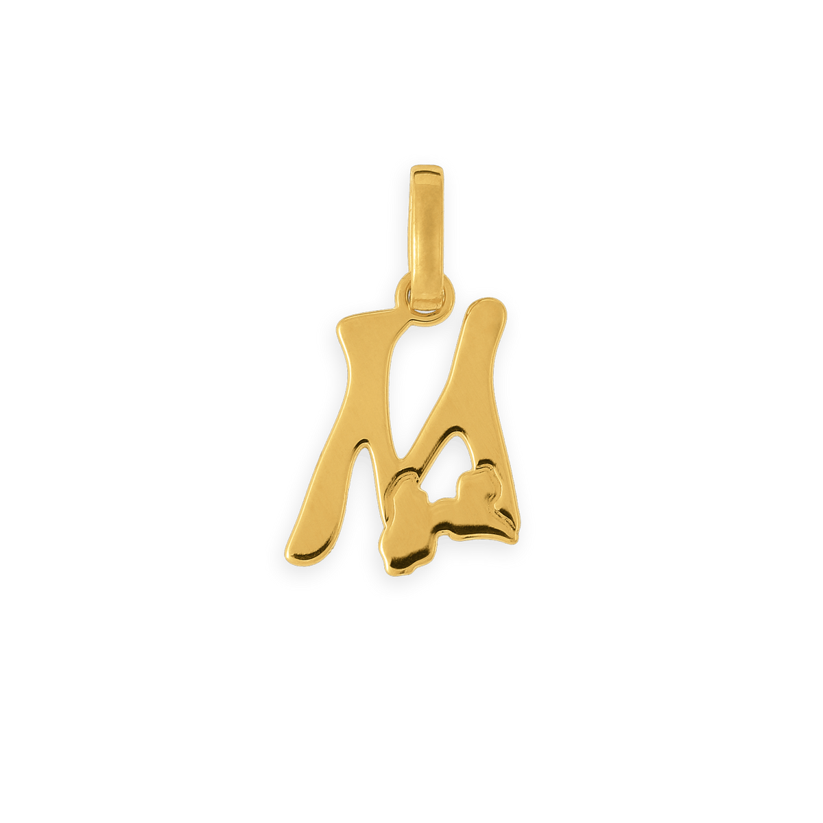 Pendentif Or 375 Initiale M Carte Guadeloupe 10*17mm Avec Bélière
