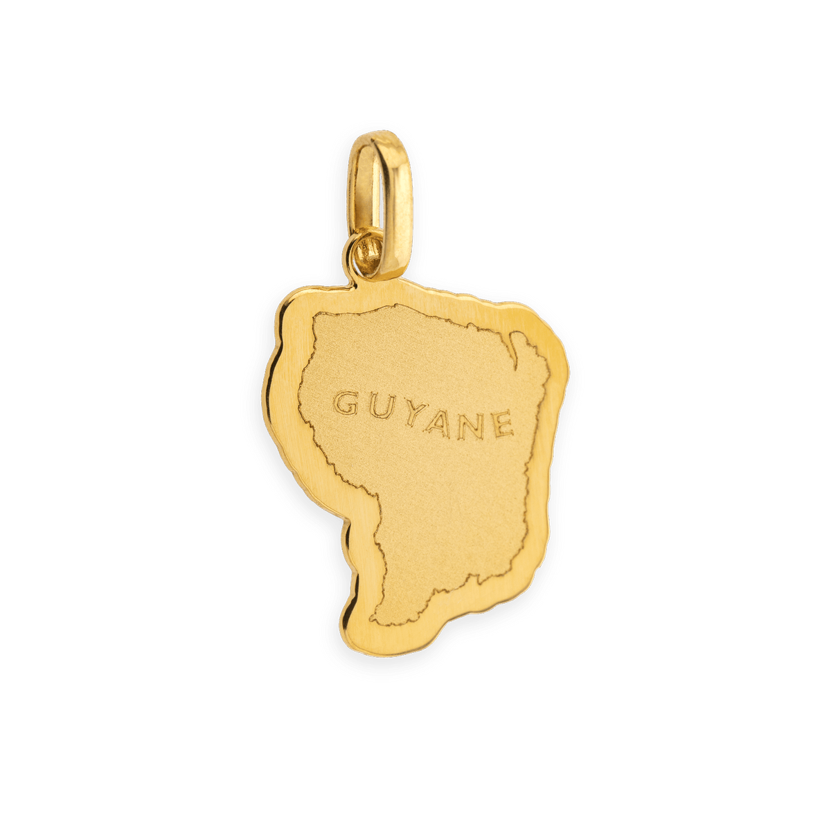 Pendentif Or 750 Carte Guyane 12*21mm Avec Bélière