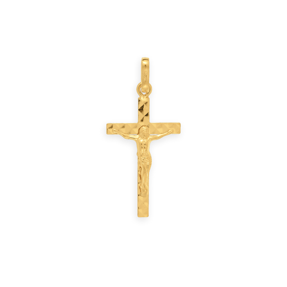 Croix Christ Or 375 12.9*28mm Avec Bélière
