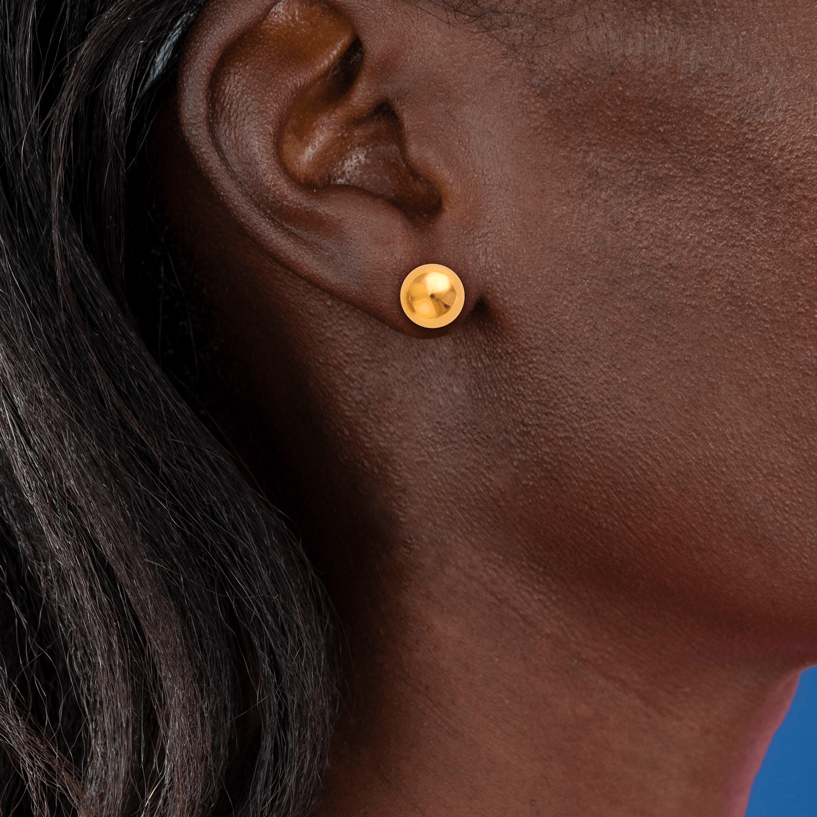 Boucles d'oreilles Bouton OR 375 10 mm