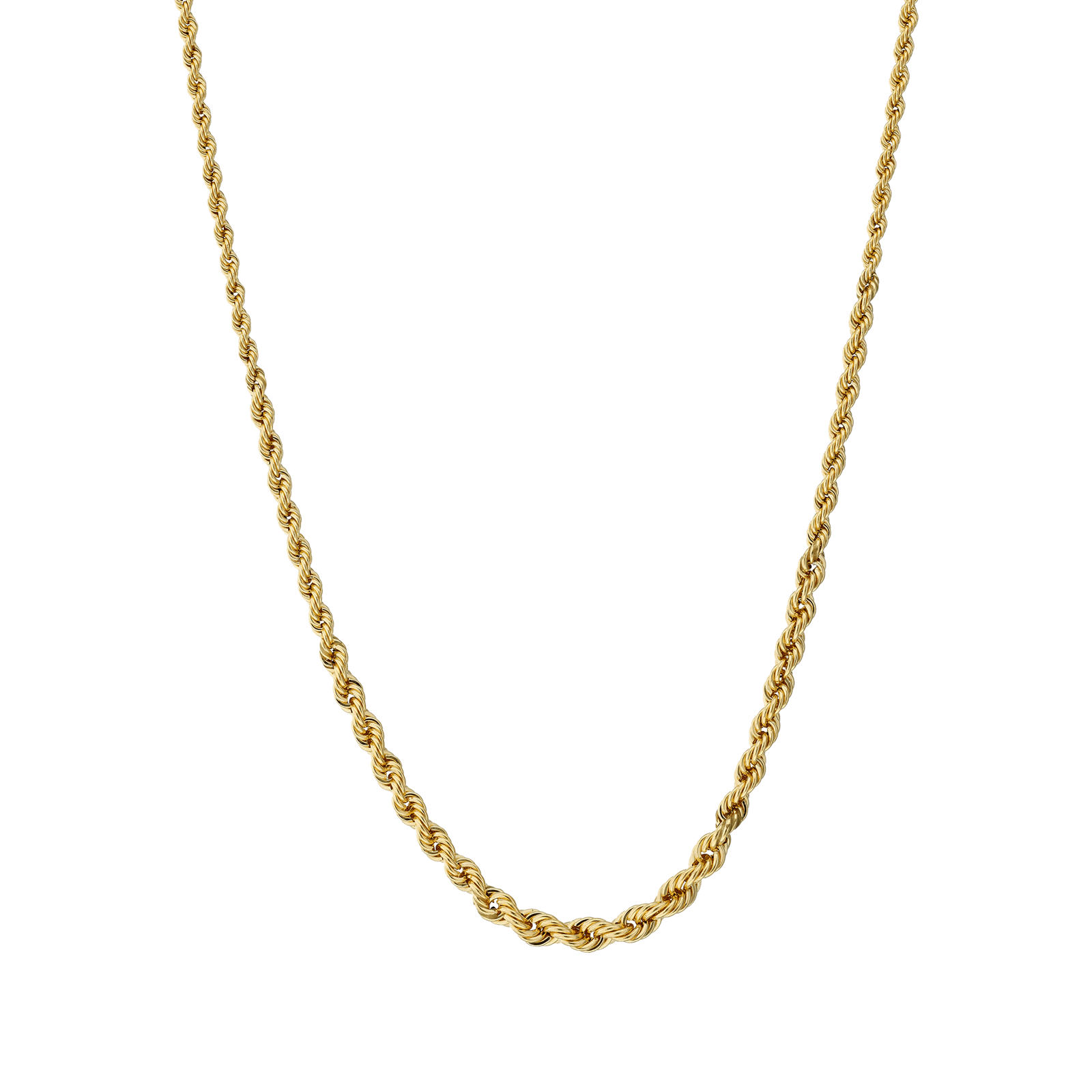 Collier corde légère chaînette 45cm Or375
