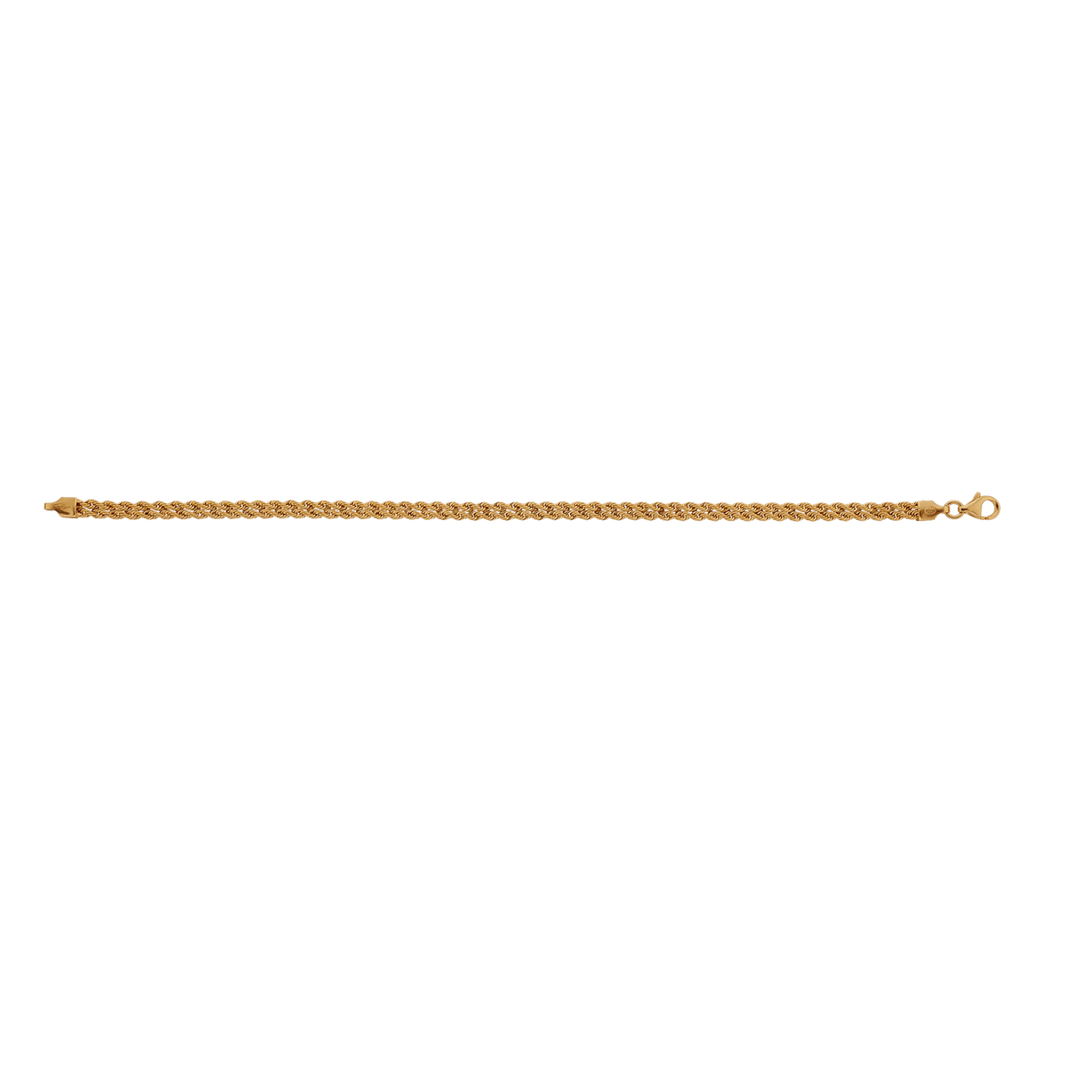 Bracelet Maille Corde 2 rangs 4mm 19cm Or375