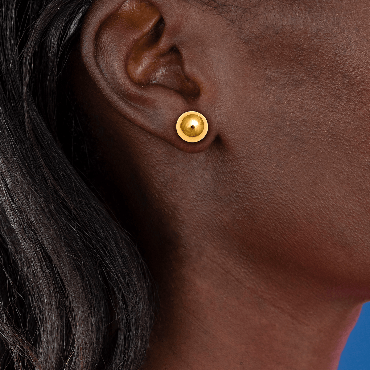 Boucles D'oreilles Or 375 Bouton 10mm
