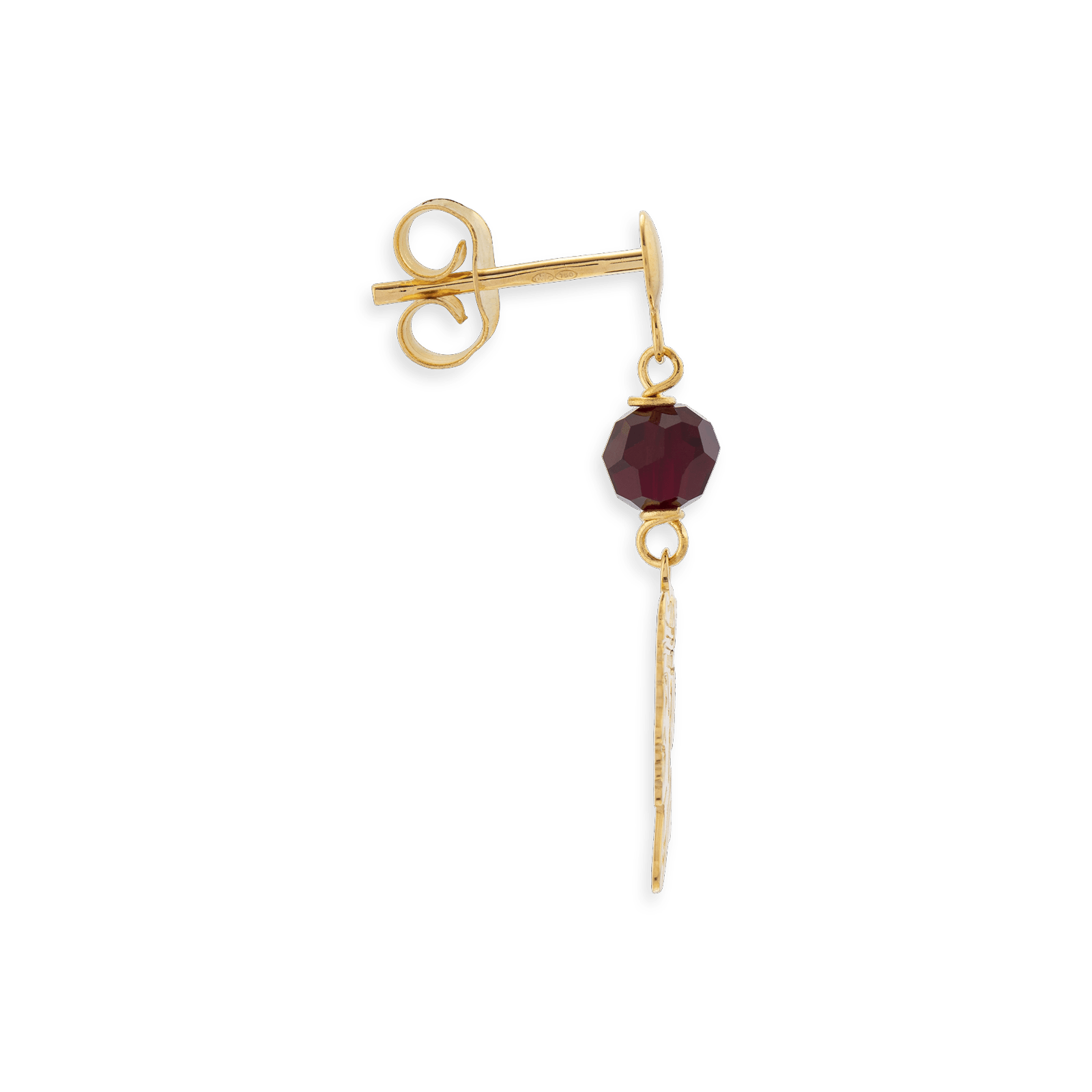 Boucles D'Oreilles Or 750 pendant Avec Boules Grenats