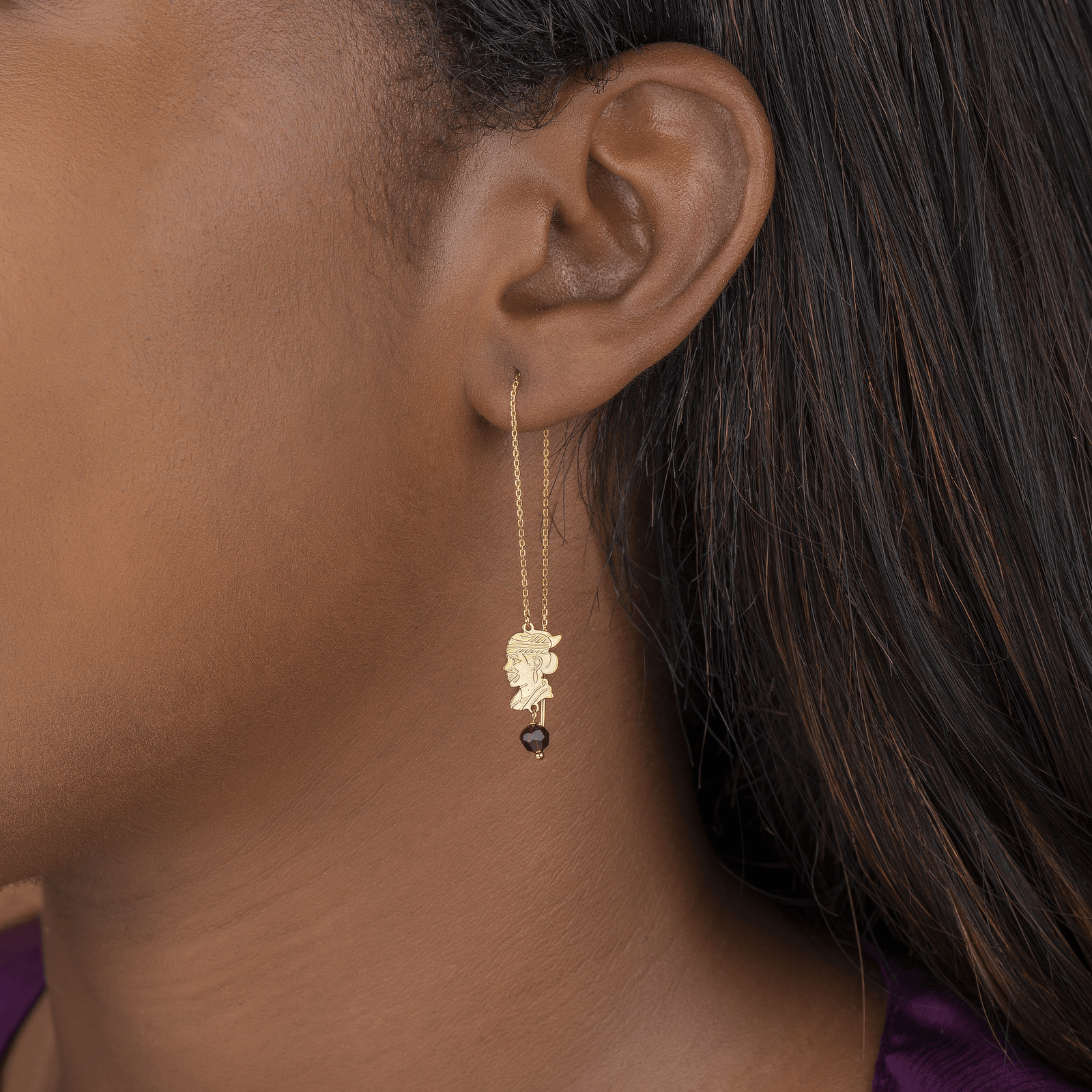 Boucles D'Oreilles Or 750 Et Boules Grenats