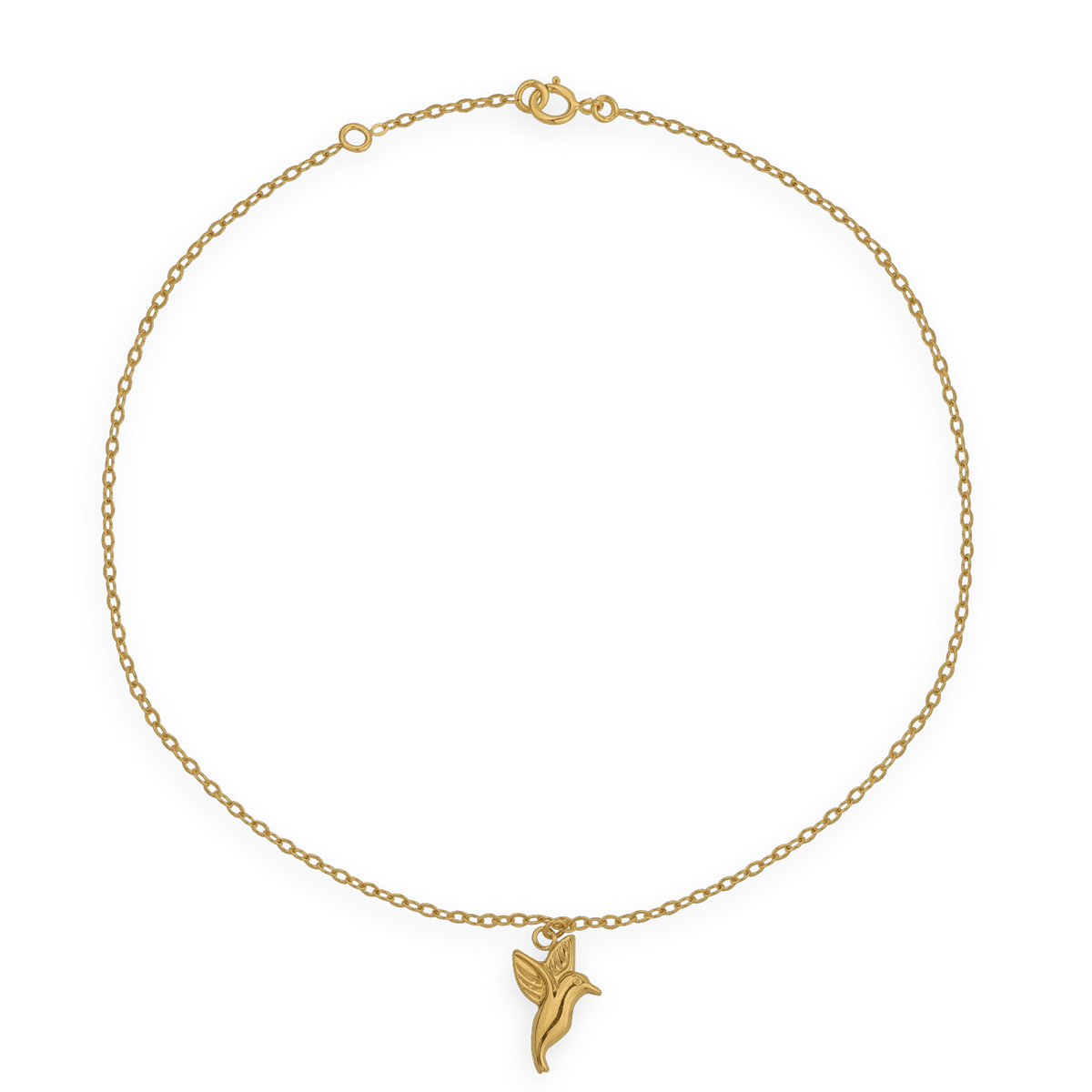 Chaîne Cheville Or 375 25 à 27mm Maille Forçat 1.5mm Colibri 9*15mm