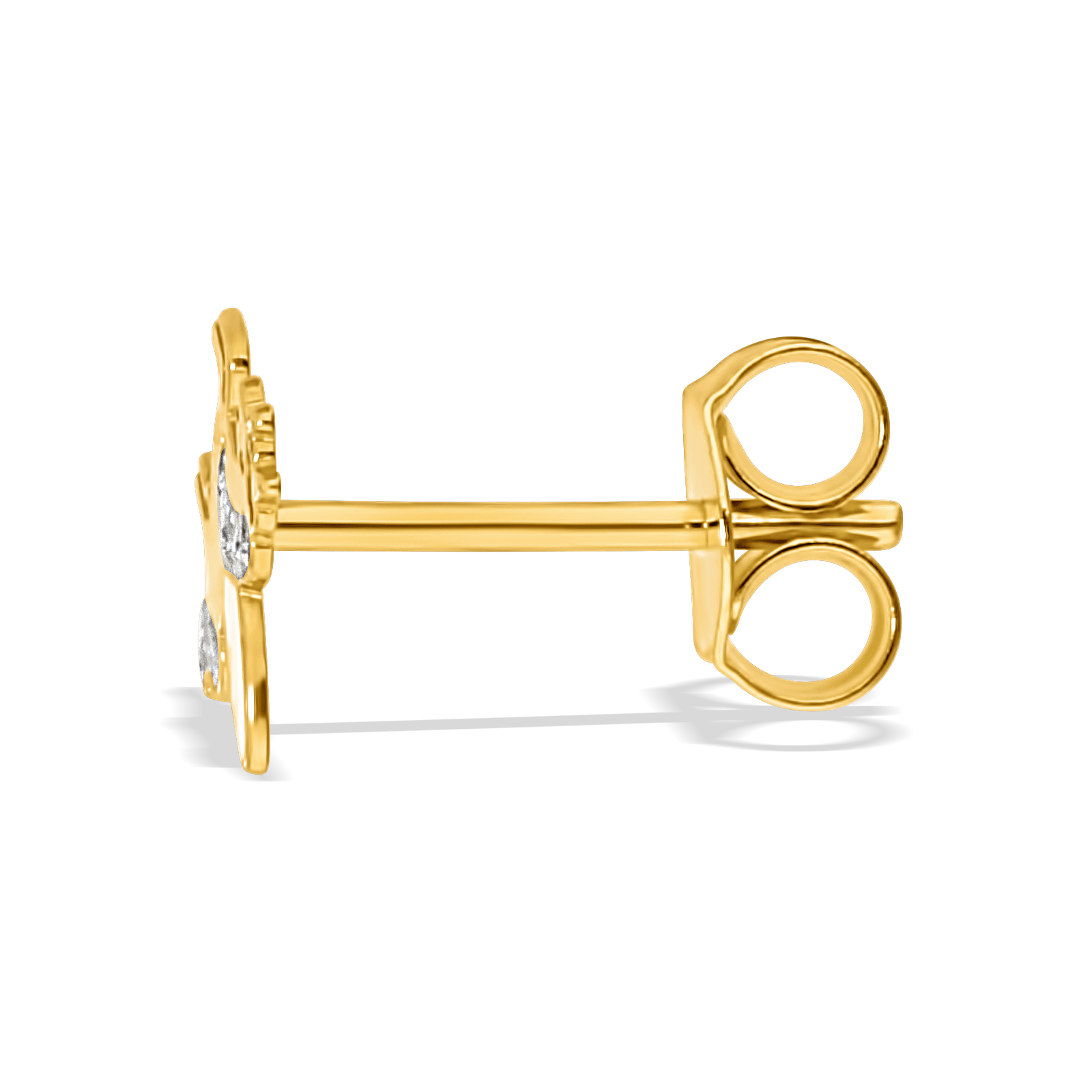 Boucles D'oreilles Or375 Licorne Email Pailleté 8.3*6.3mm