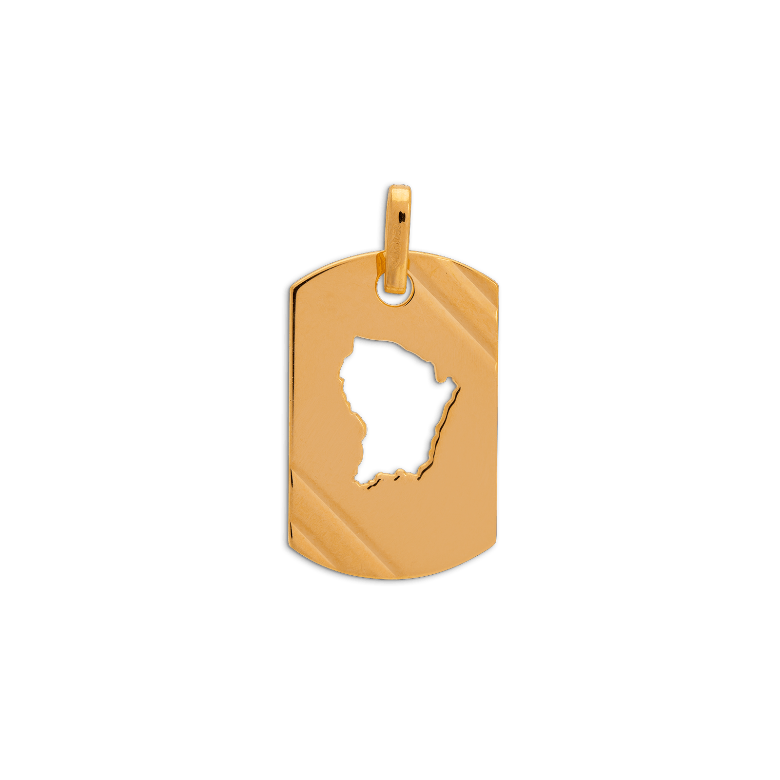 Pendentif Or 750 Plaque Rectangle Guyane
