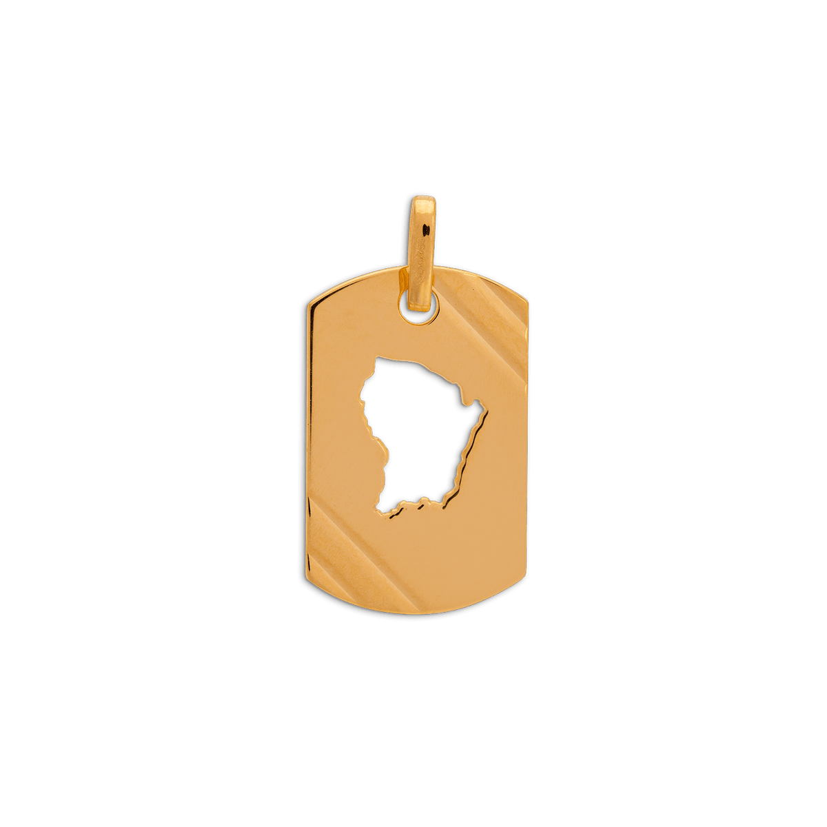 Pendentif Carte Guyane Or 750 11.5*20mm Avec Bélière