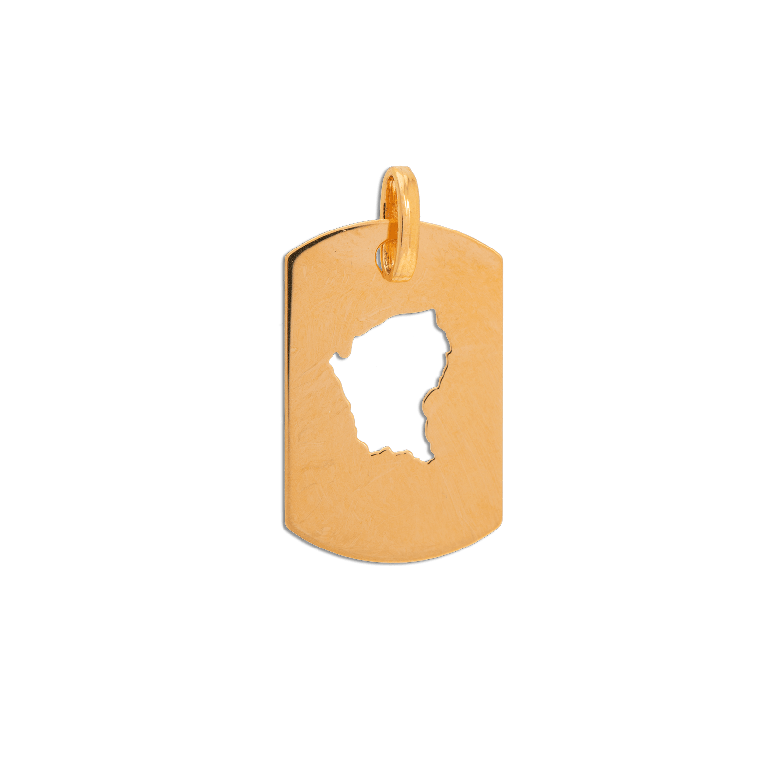 Pendentif Or 750 Plaque Rectangle Guyane