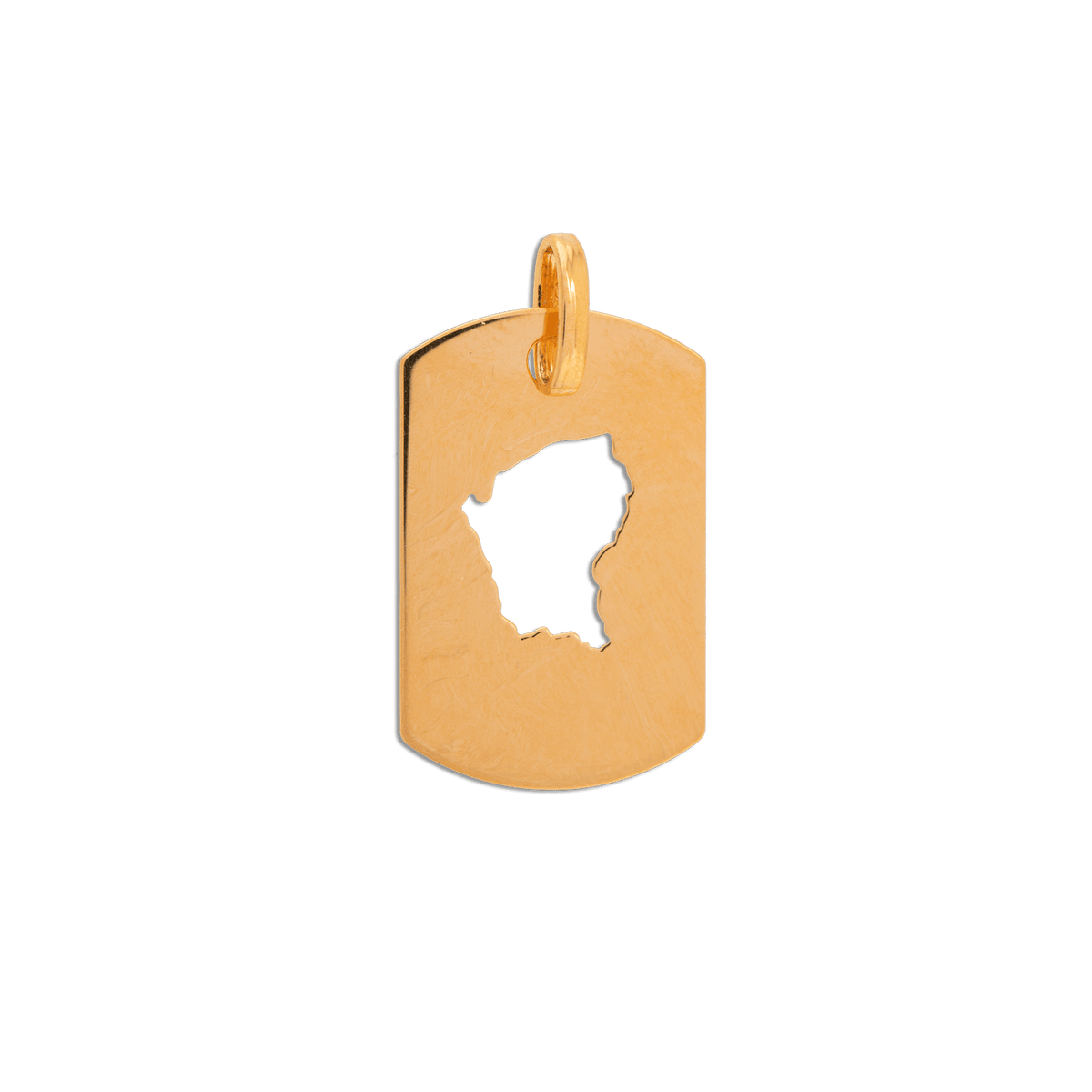 Pendentif Carte Guyane Or 750 11.5*20mm Avec Bélière