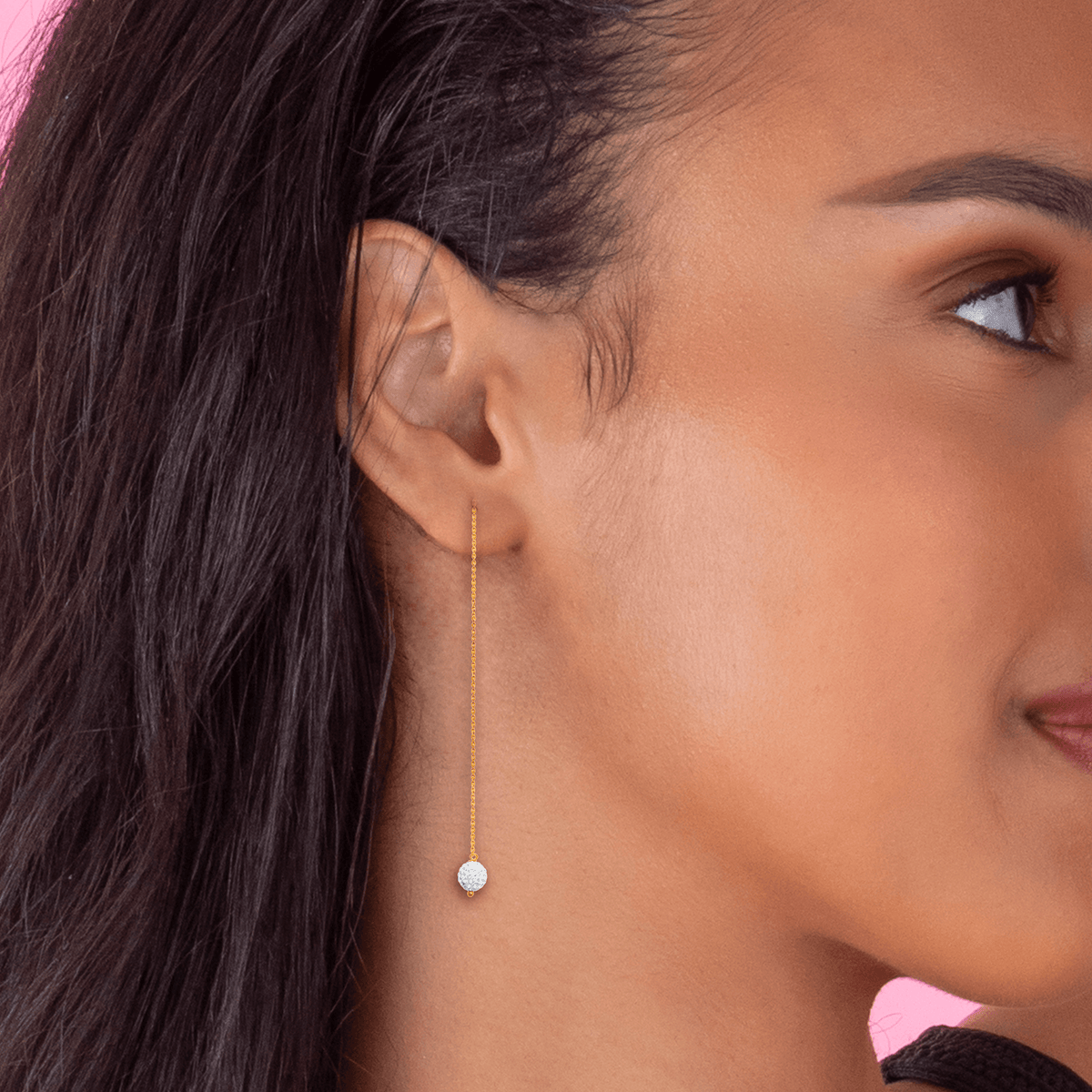 Boucles D'oreilles Guyannaises Or 375 Boule Strass 8mm