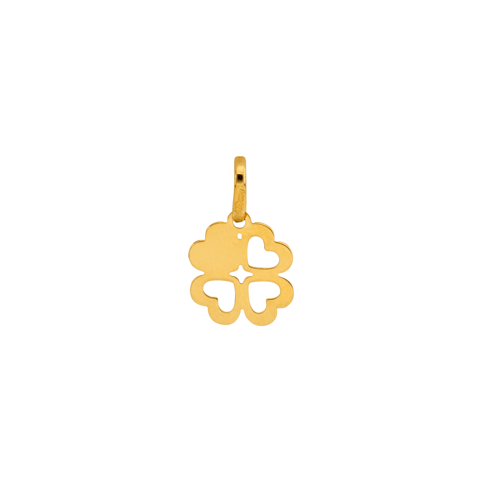 Pendentif Trèfle Cœurs Rhodié 9*13mm Or375