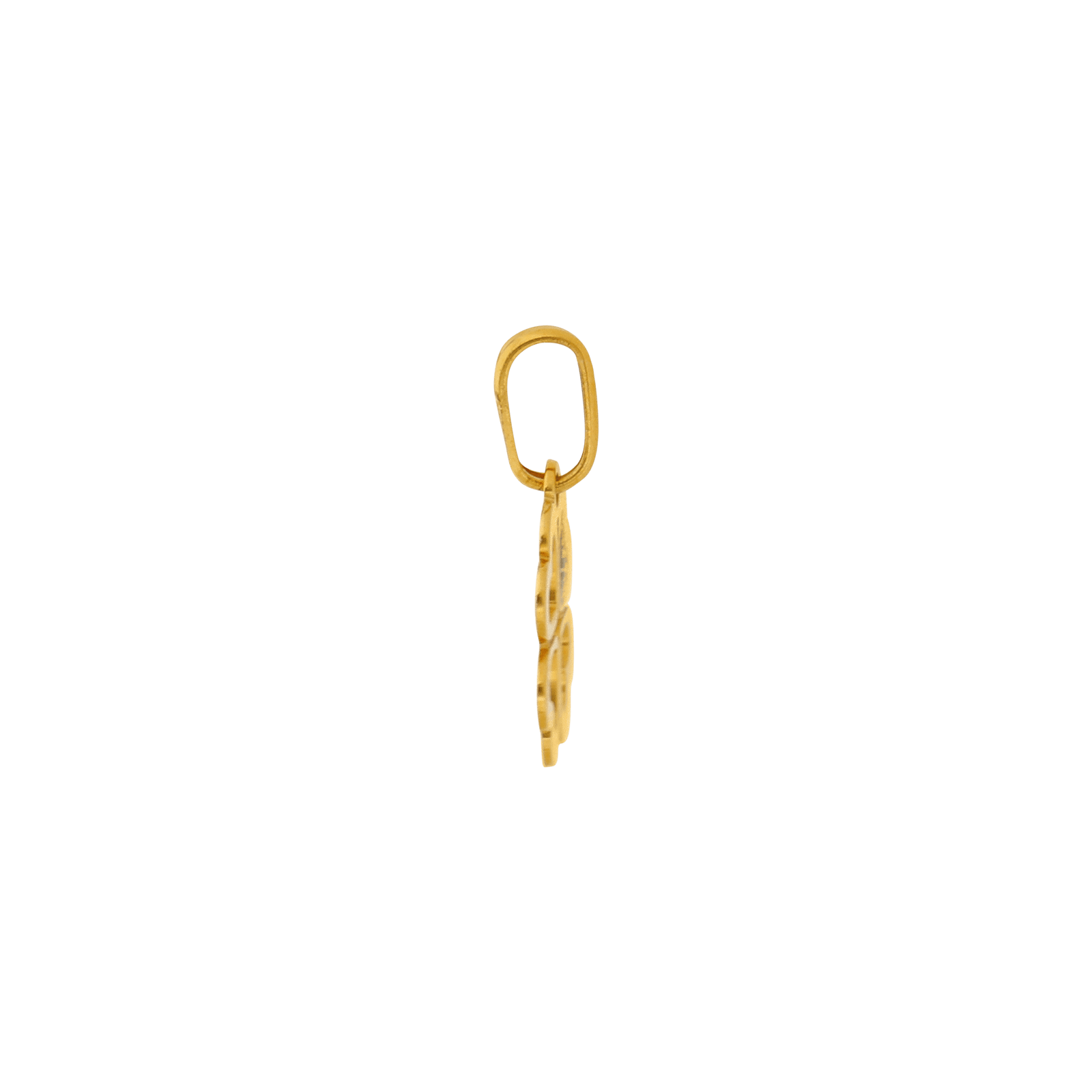 Pendentif Trèfle Cœurs Rhodié 9*13mm Or375