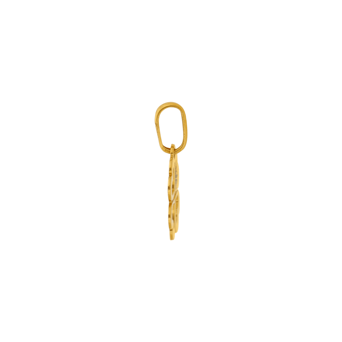 Pendentif Or 375 Trèfle Cœurs Rhodié 9*13mm Avec Bélière
