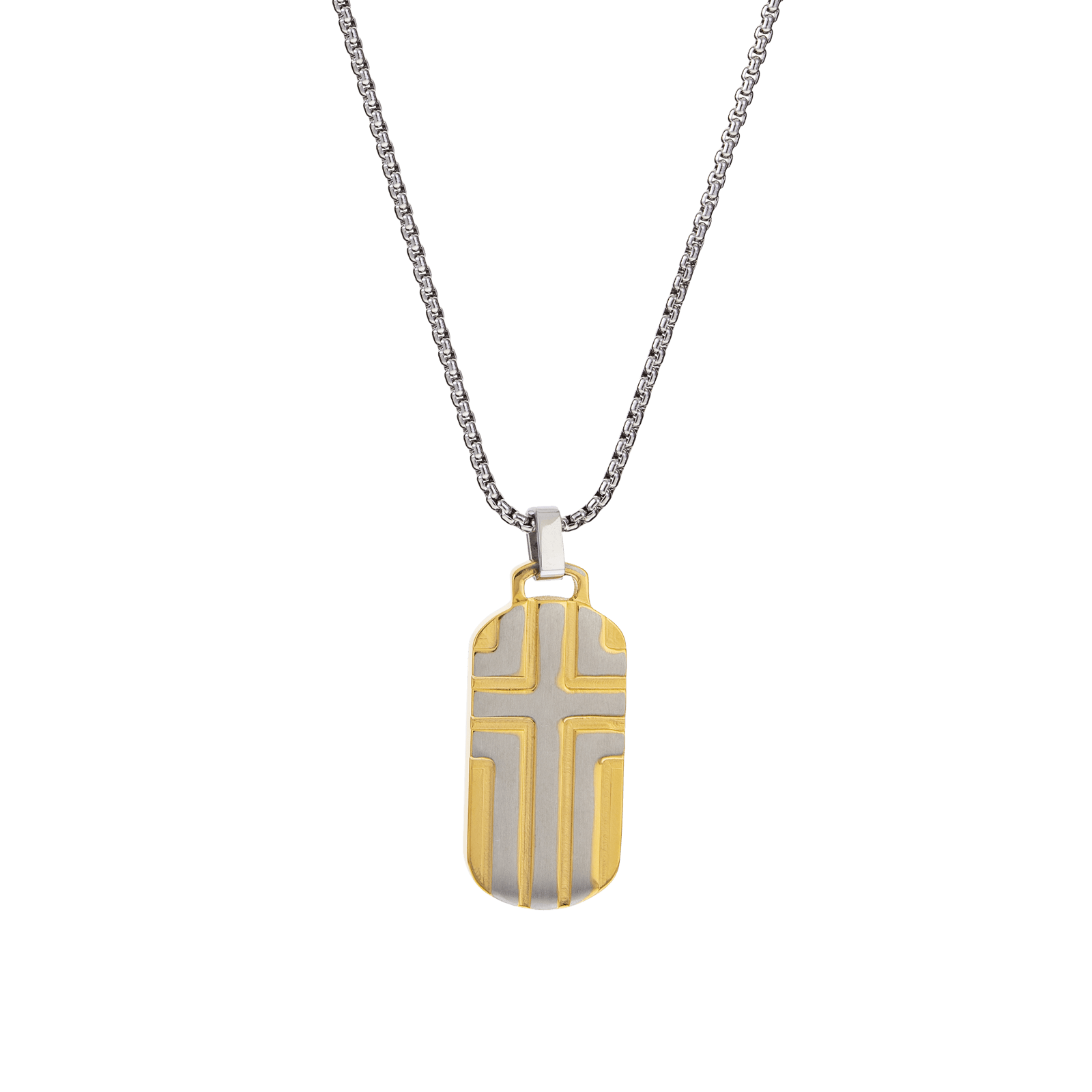 collier callas acier et plaque doré 55 plus 5 mm
