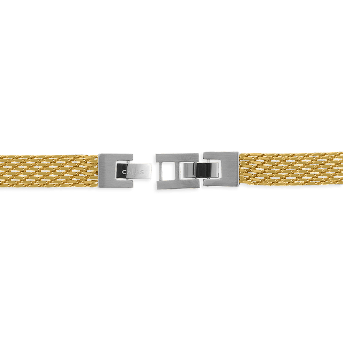 Bracelet Acier Tricolore Croix 9.5mm 21 à 22cm